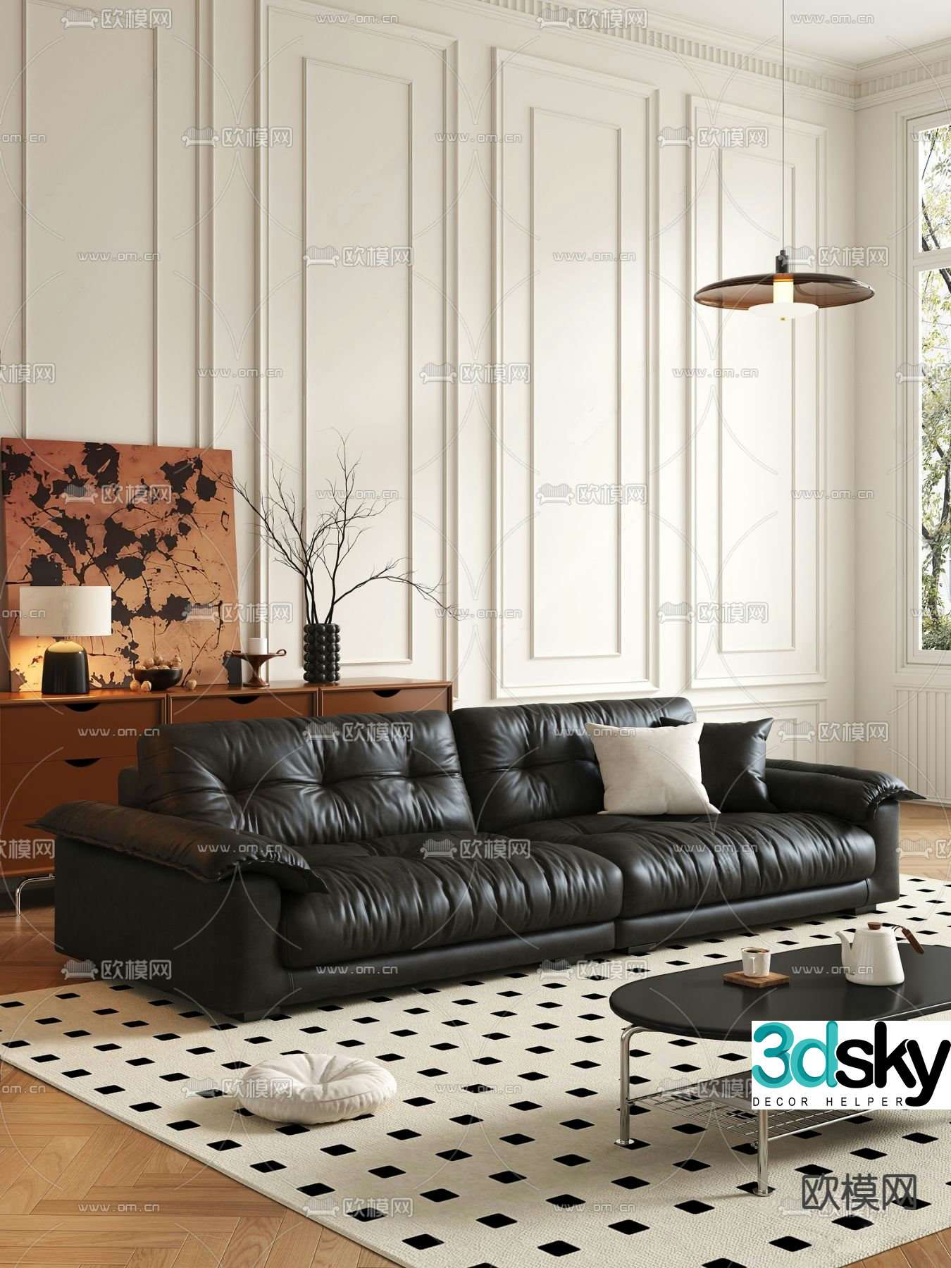 Medieval style sofa double sofa 3d model
