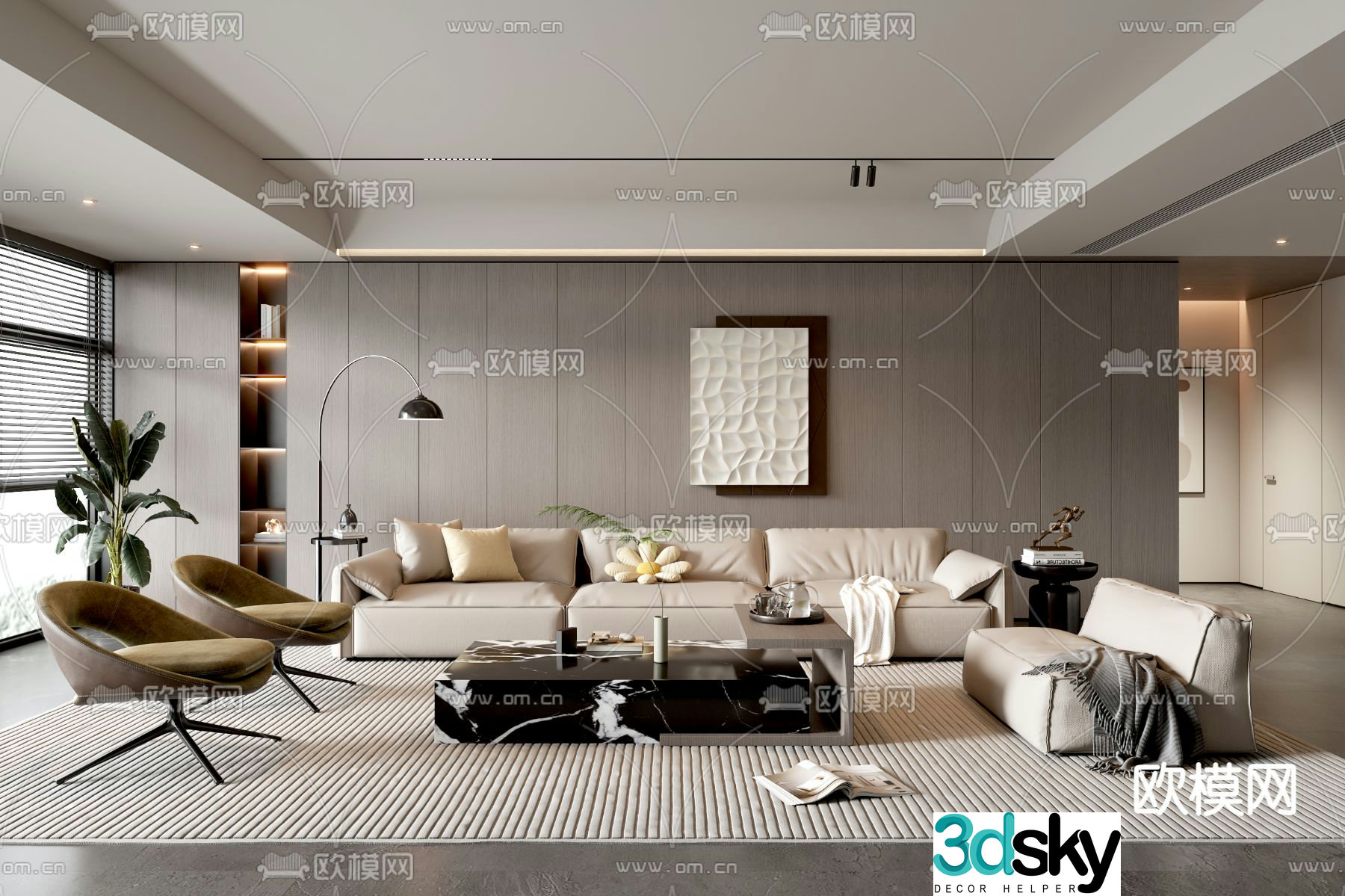 Modern living room 3d model