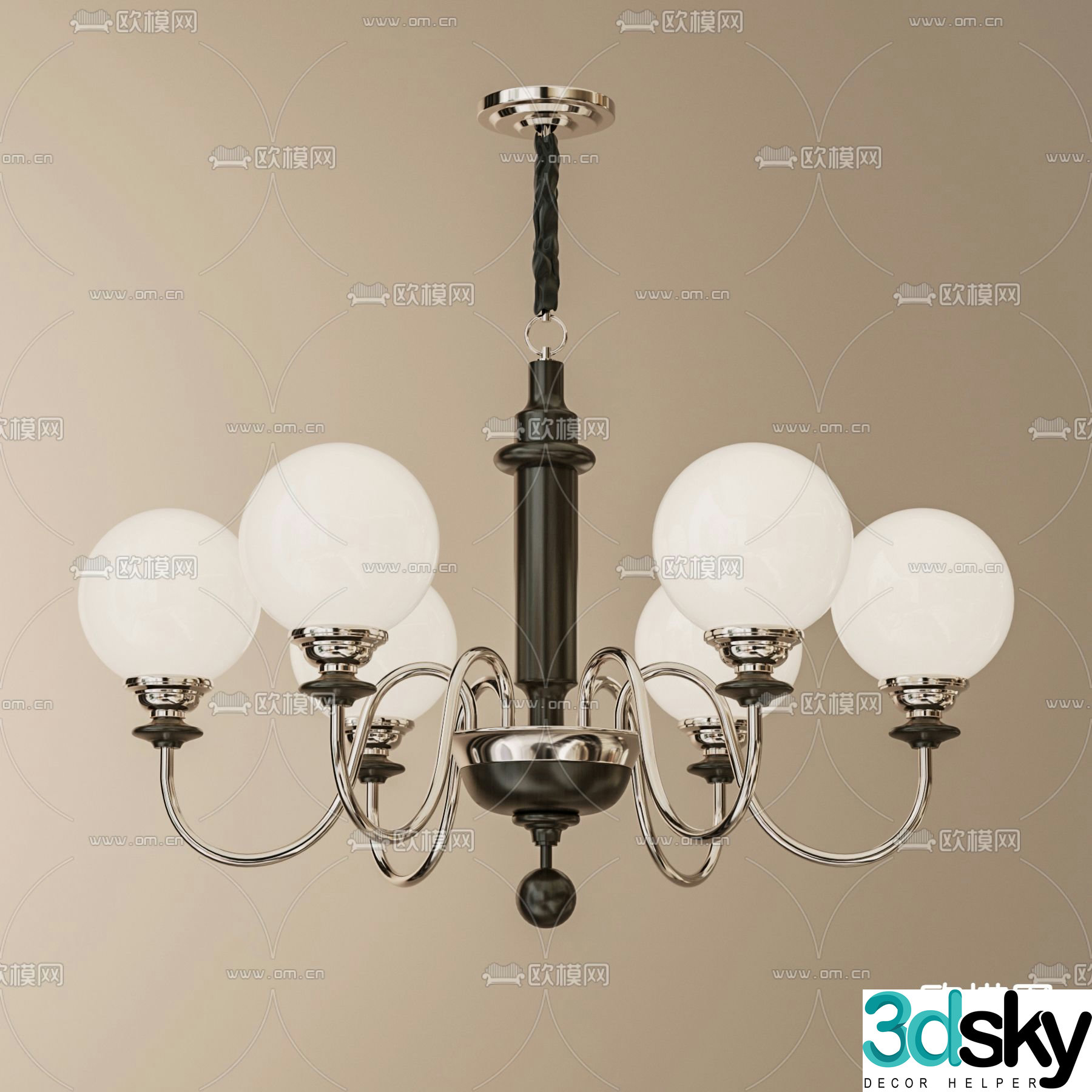 Chandelier multi-head chandelier 3d model