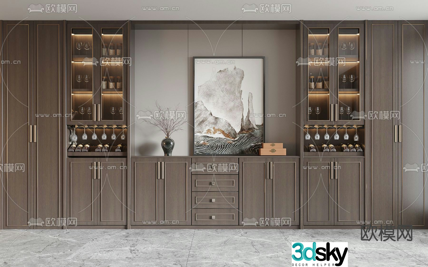 New Chinese wine cabinet 3D model