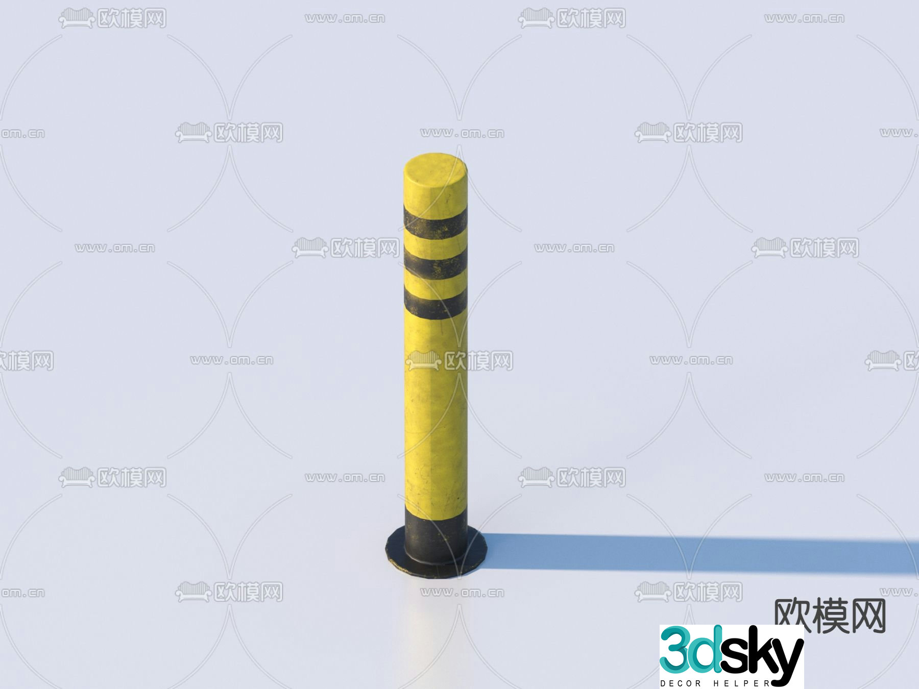 Traffic facilities, roadblocks, car blocking columns 3D model
