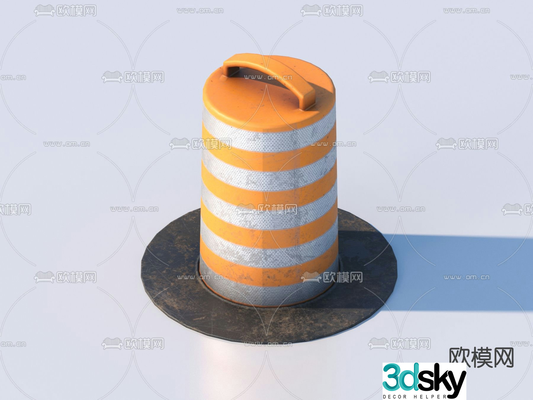 Anti-collision column warning column 3D model