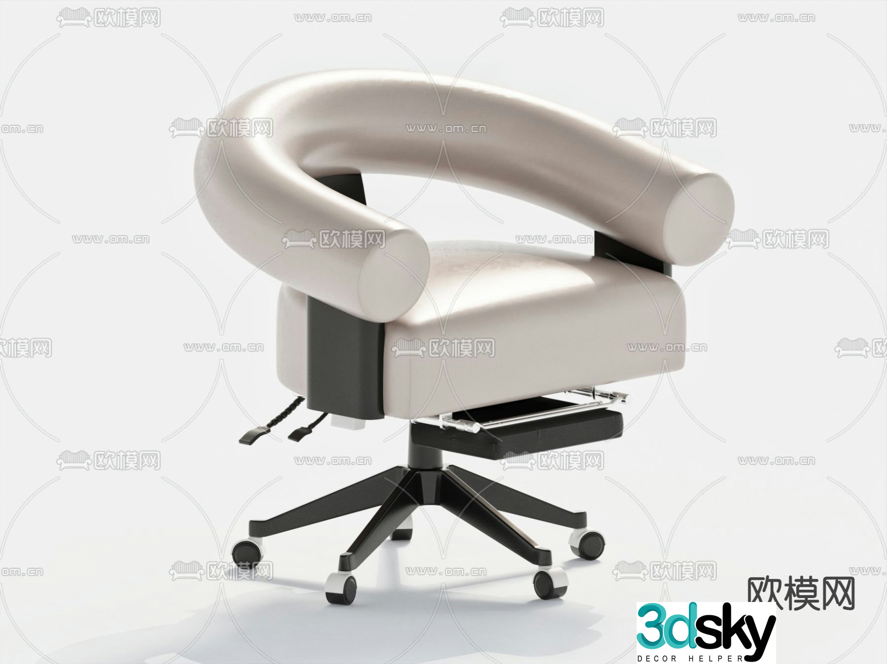Leather office chair shift chair staff chair 3d model
