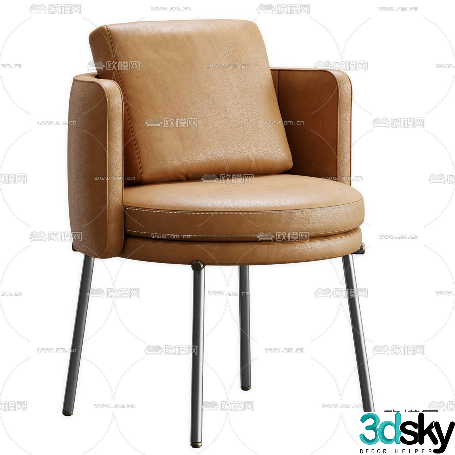 Leather chair lounge chair 3d model