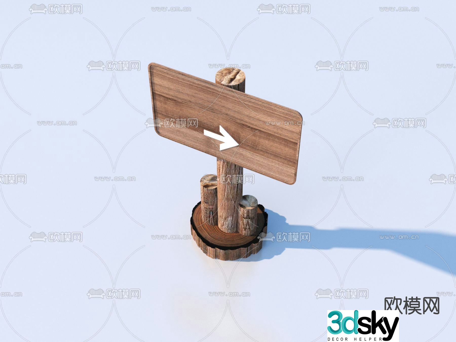arrow sign road sign guide sign 3d model