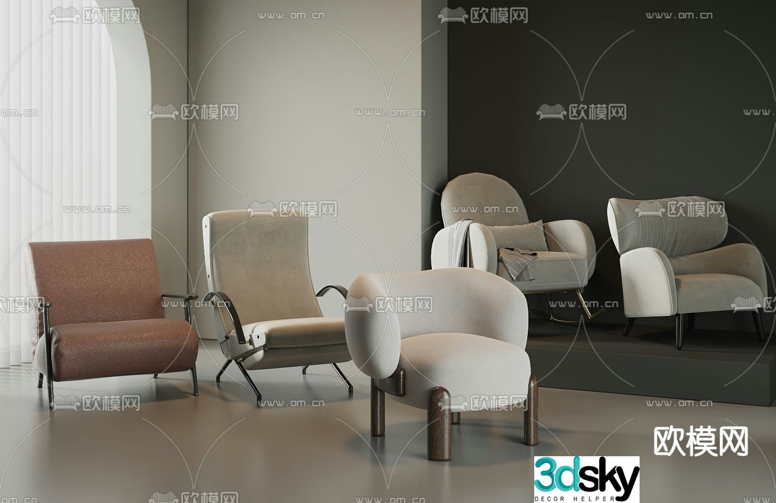 Single sofa sofa chair leisure sofa 3d model