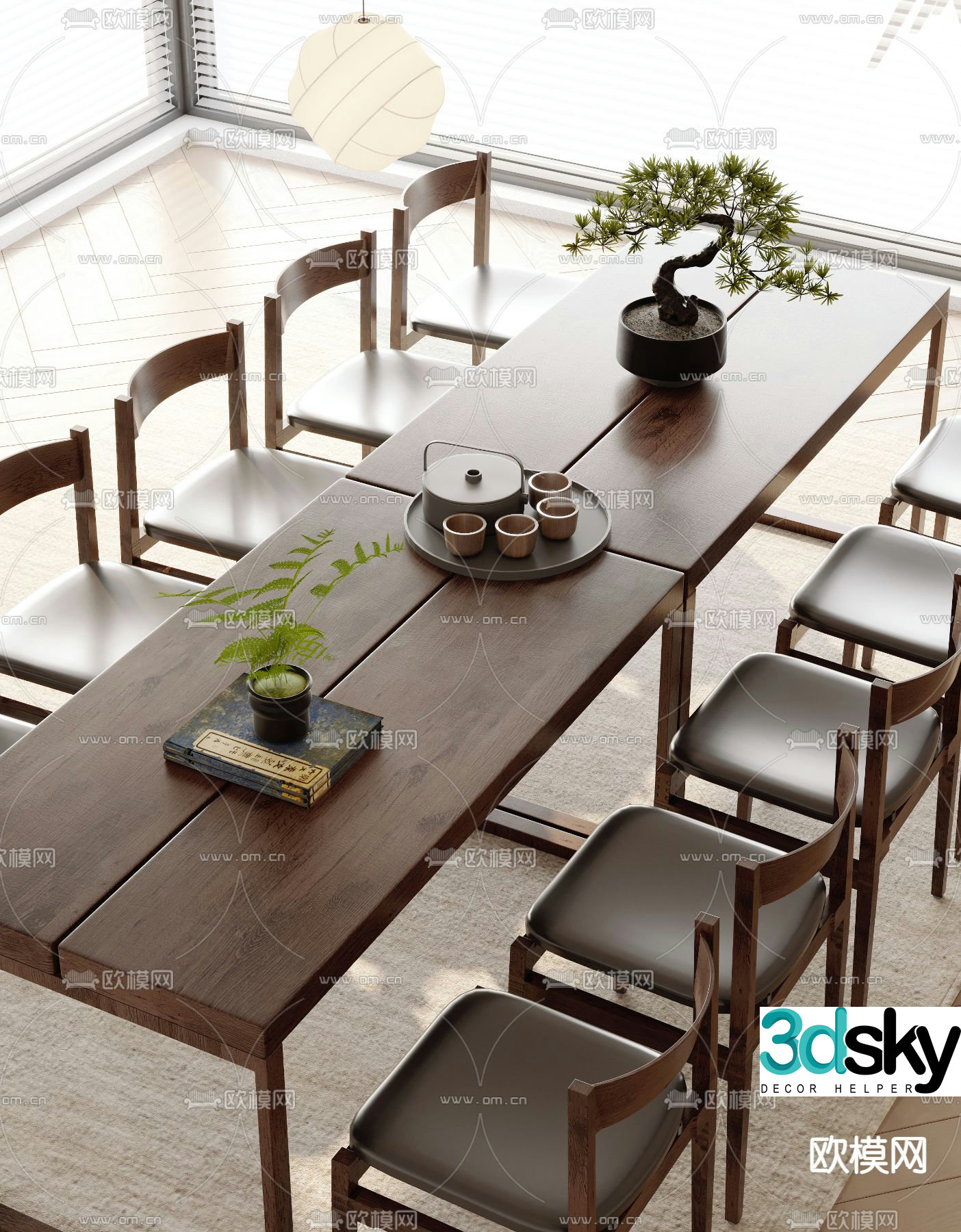 New Chinese style tea table tea table 3d model