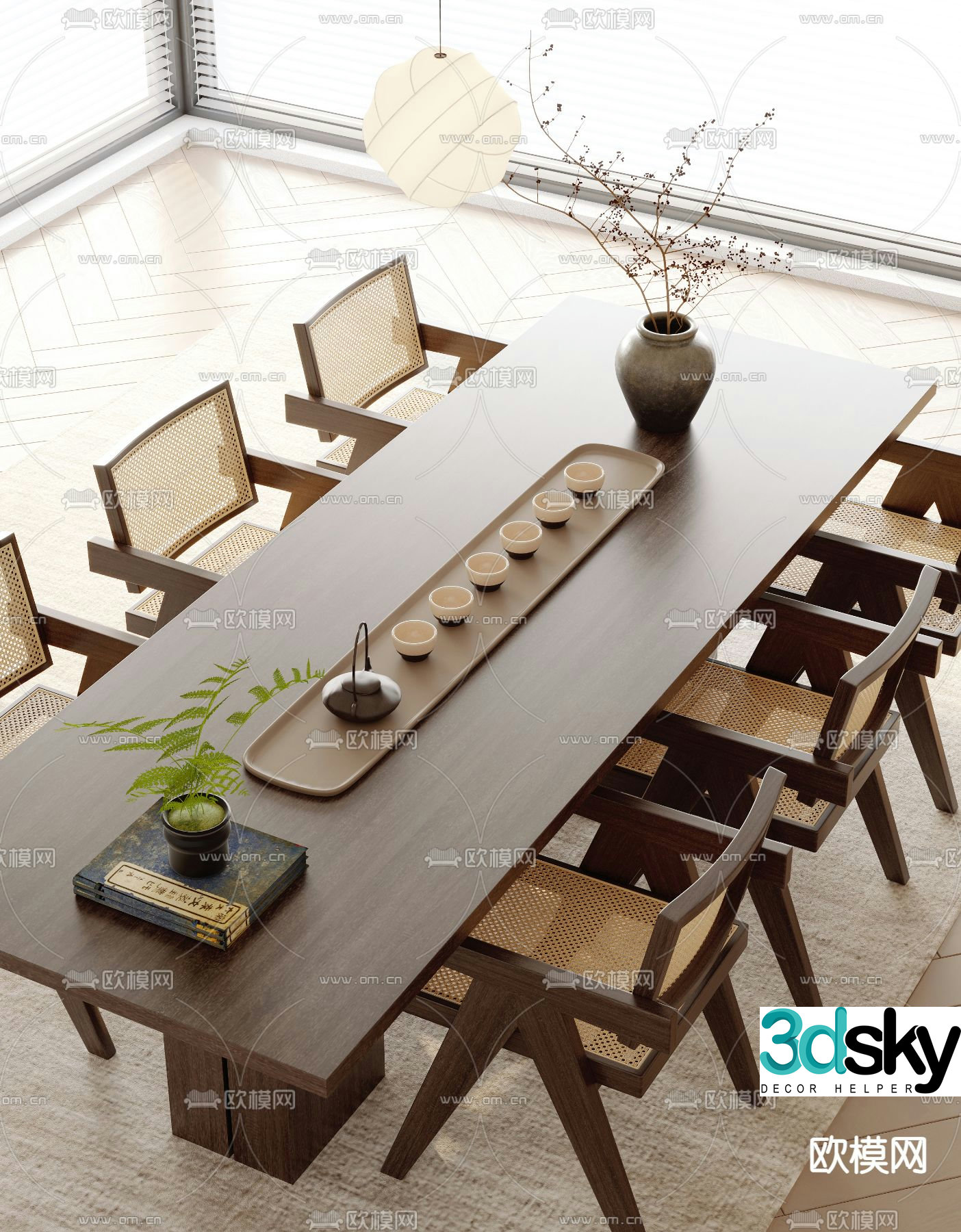 New Chinese style tea table tea table 3d model