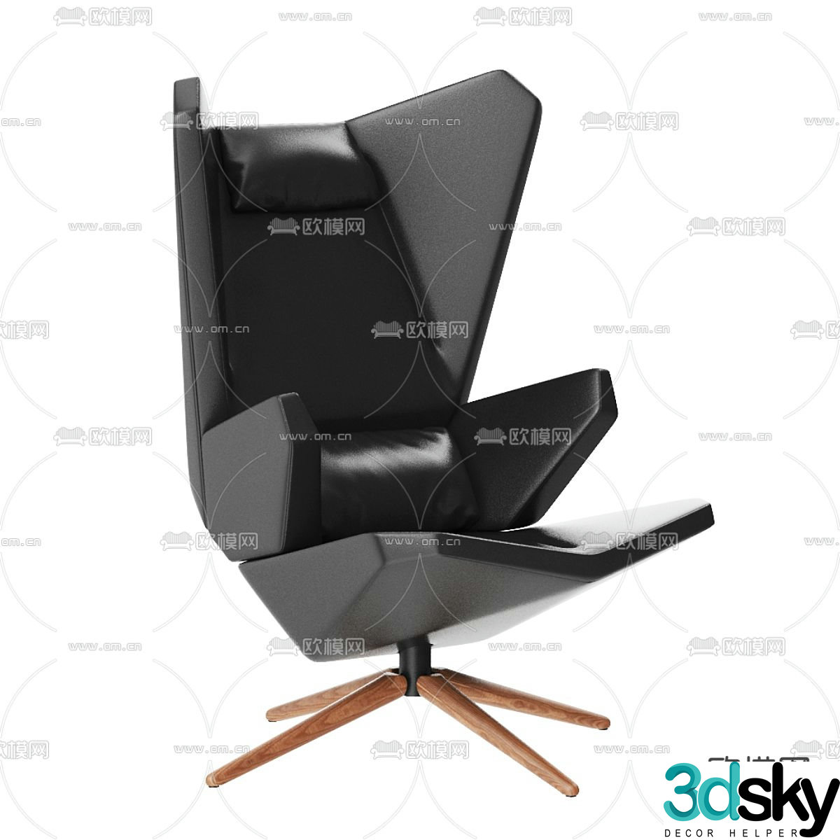 Leather office chair executive chair boss chair 3d model