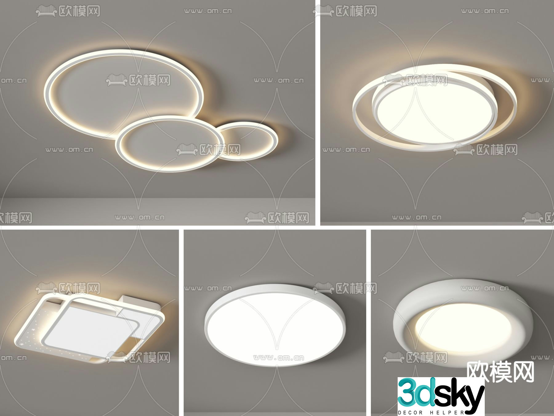 Cream style ceiling lamp living room lamp bedroom lamp 3d model