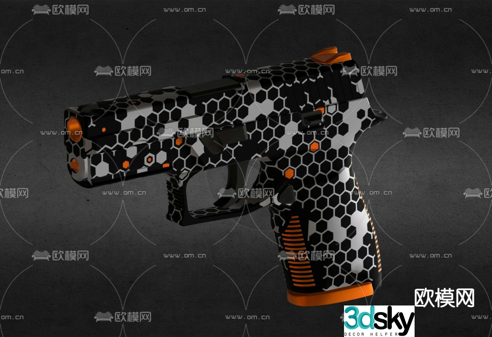 Military weapons pistol 3d model