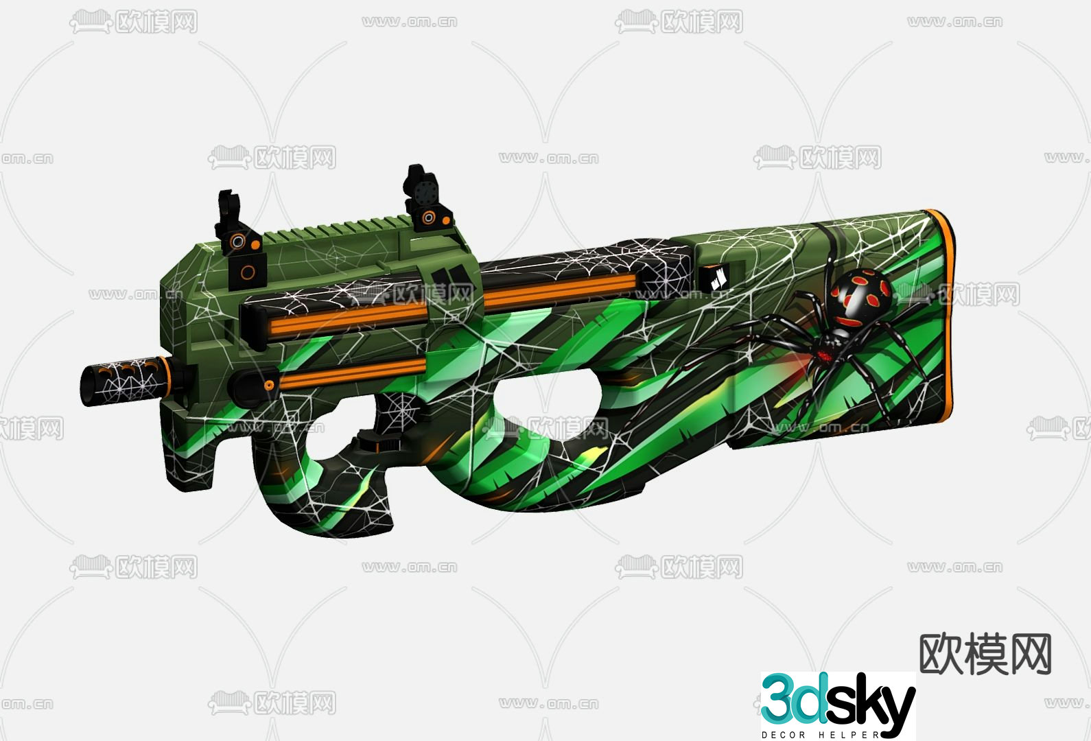 pistol assault rifle 3d model