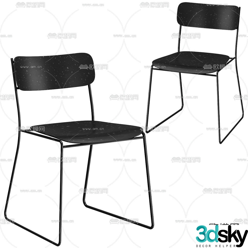 SEN chair dining chair 3d model