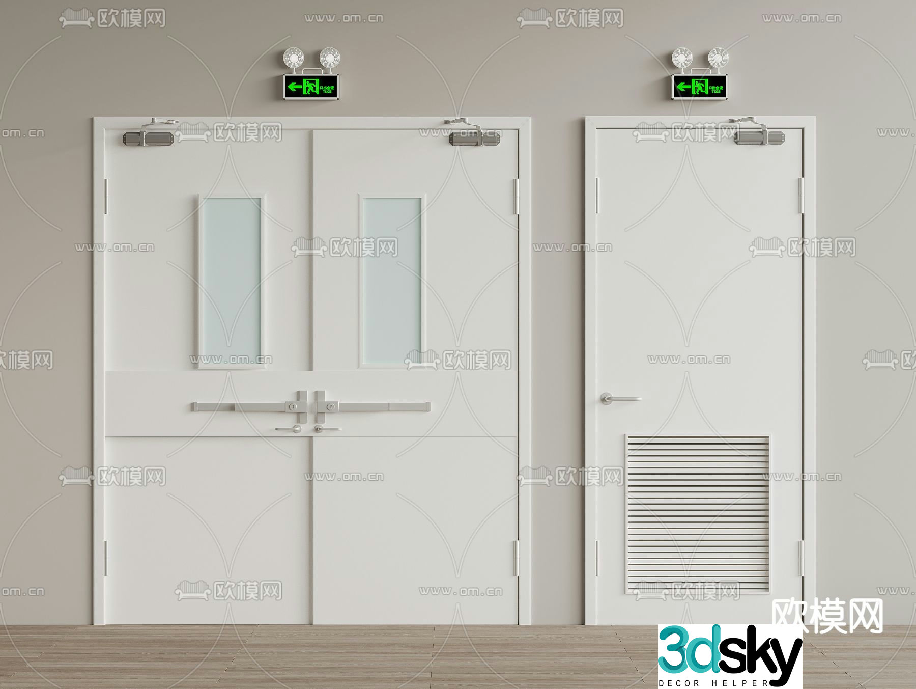 Fire facilities fire door safety door safety passage 3d model
