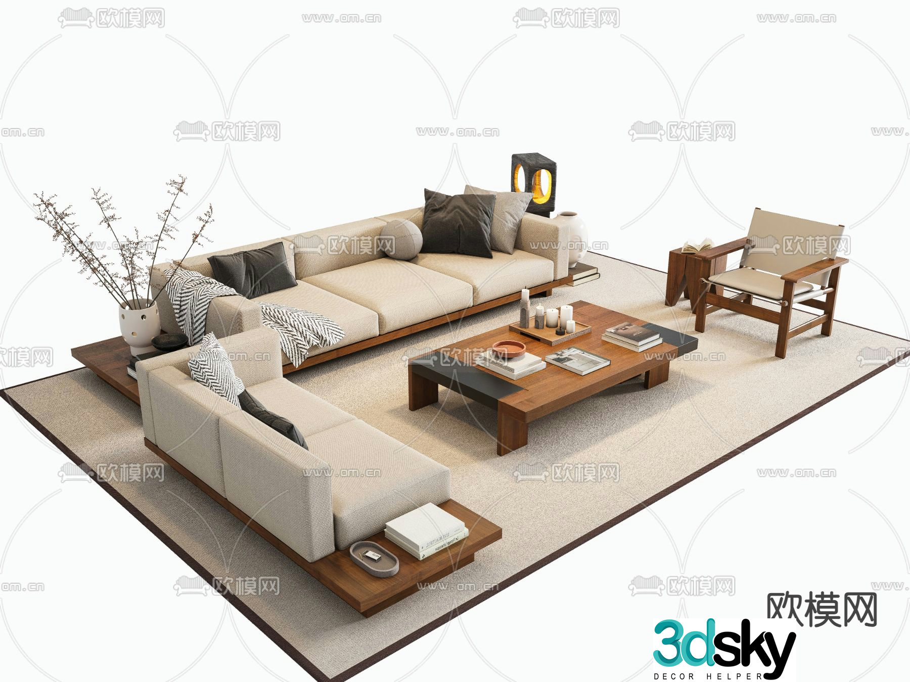 Medieval style sofa modular sofa 3d model