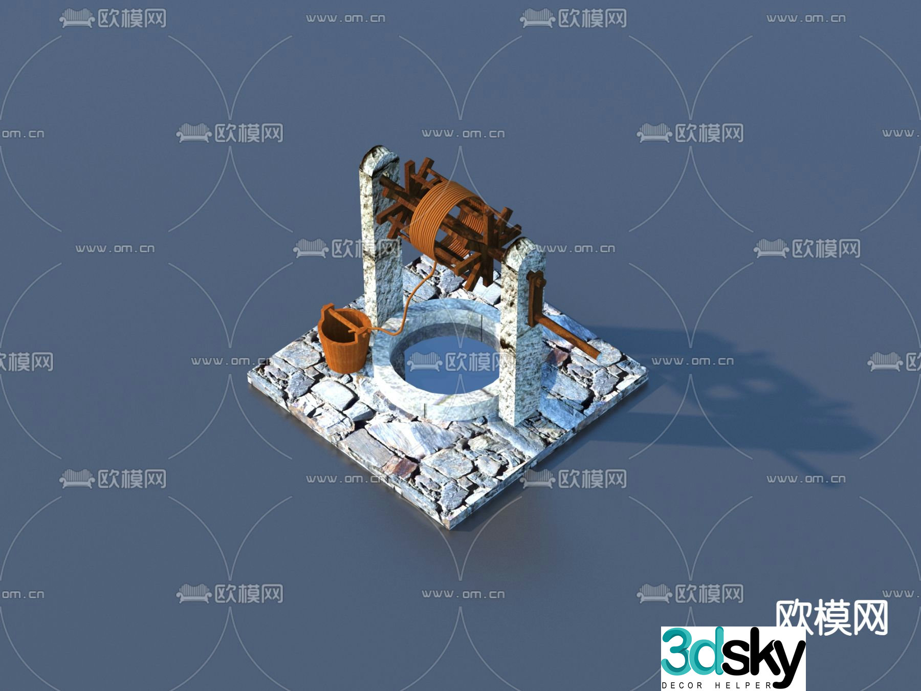 Farming sketches farm tools water well 3D model