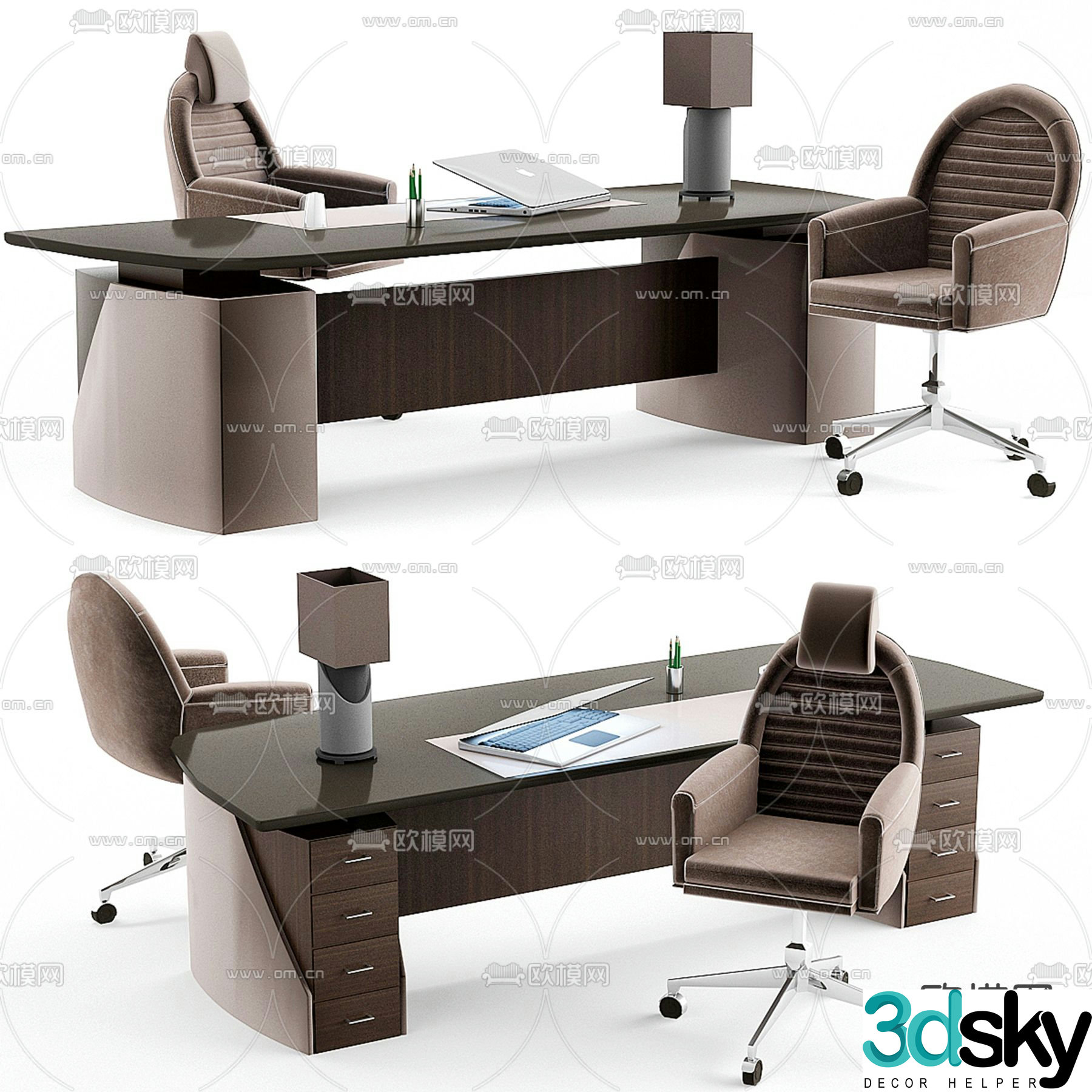 Office desk boss desk desk desk 3d model