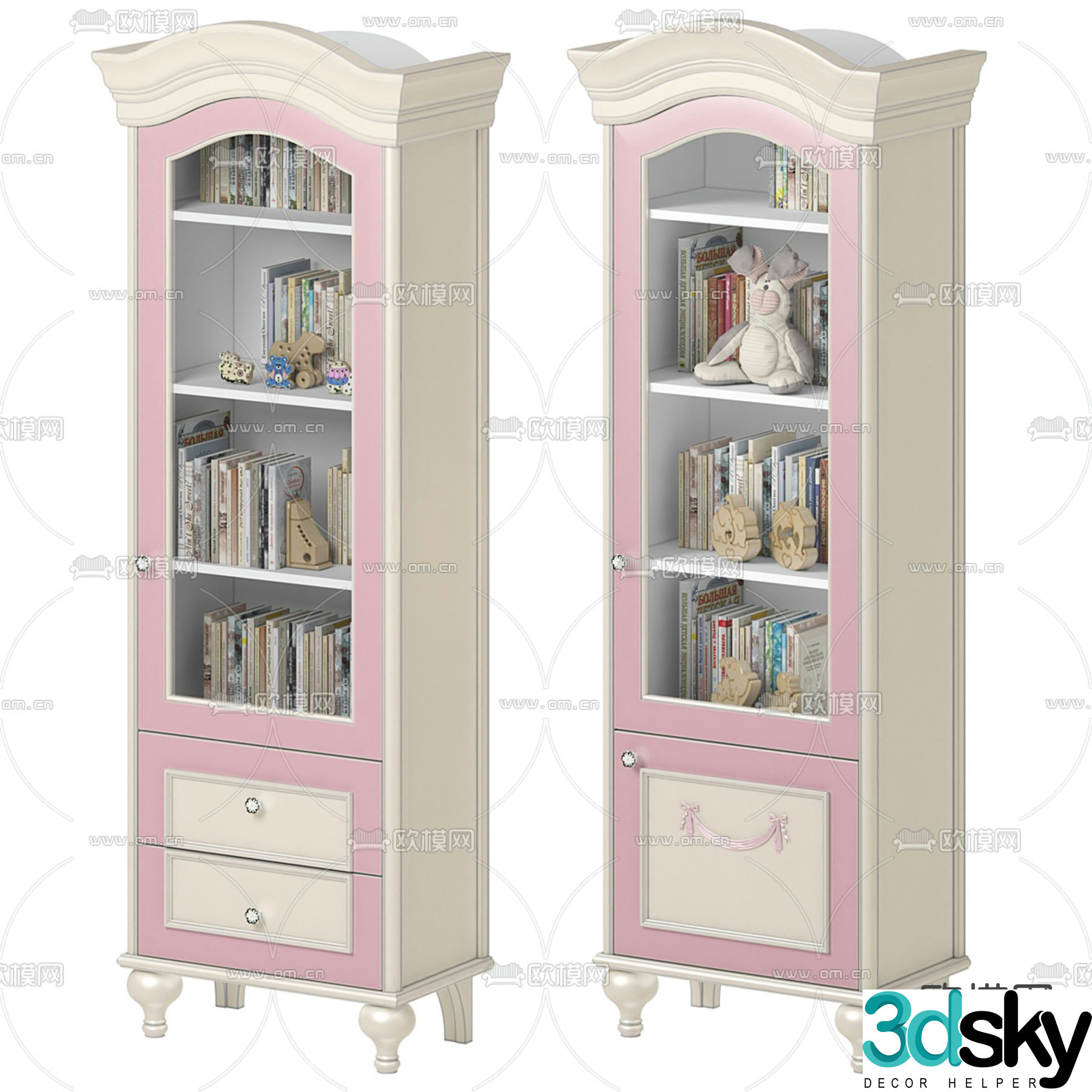 European style children’s bookcase 3d model