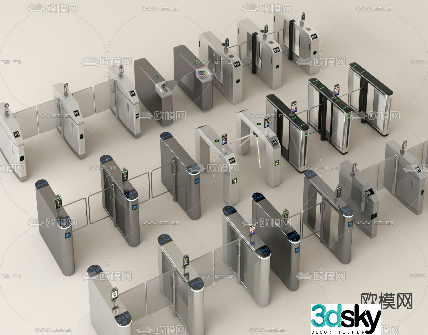 Gate gate access control machine automatic door sensor door 3d model
