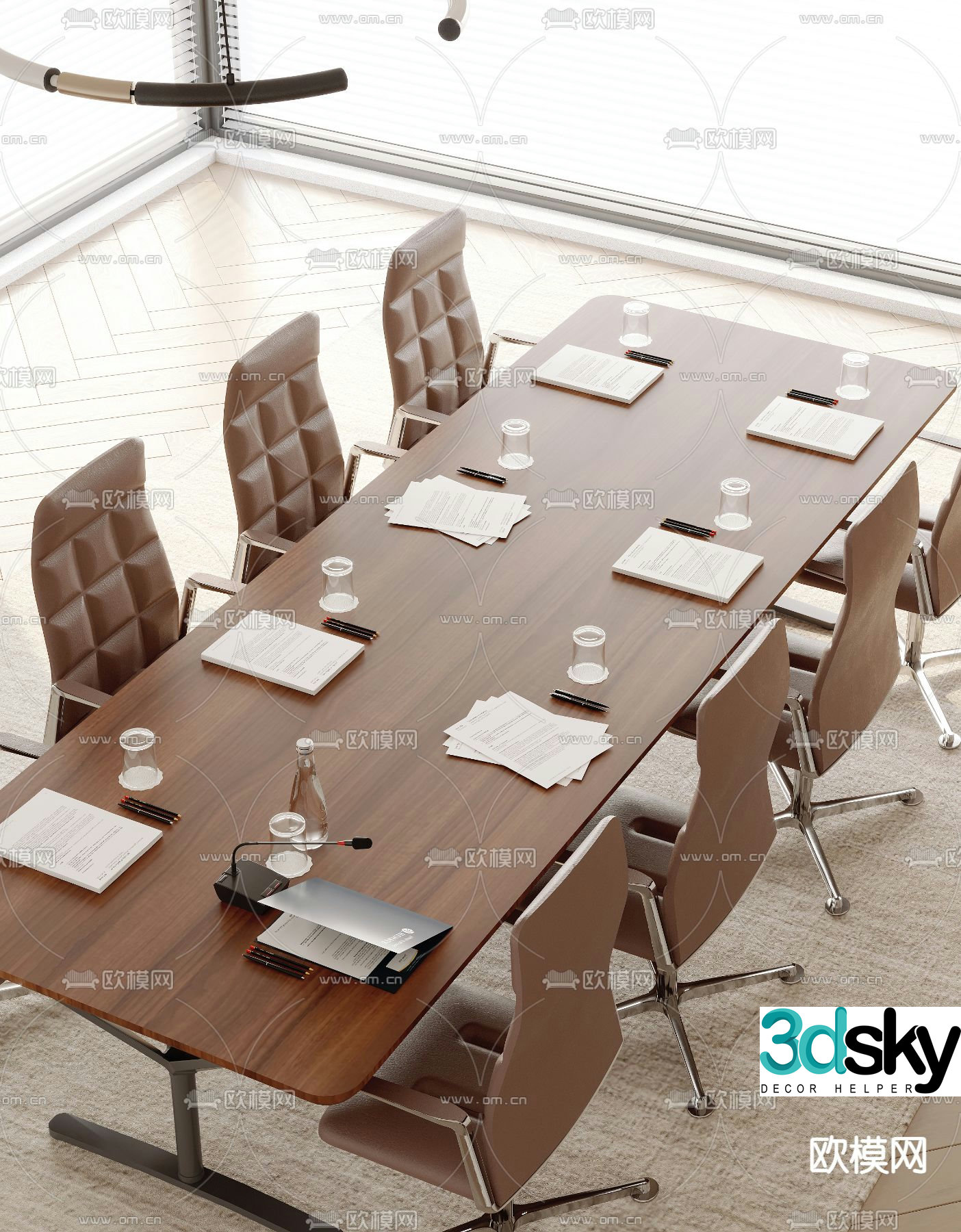 Conference tables and chairs conference table 3d model