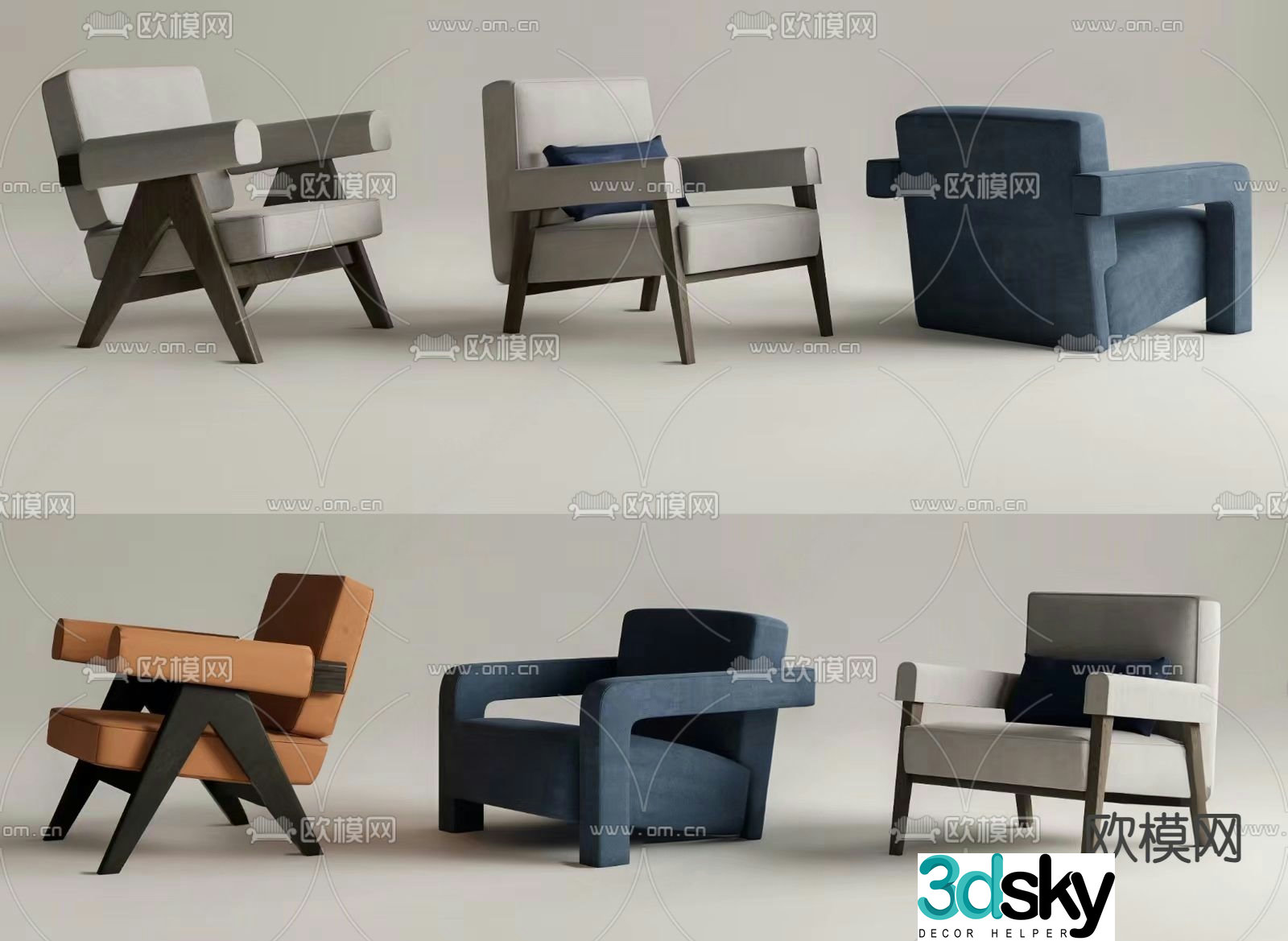 Leisure chair sofa chair armchair 3d model