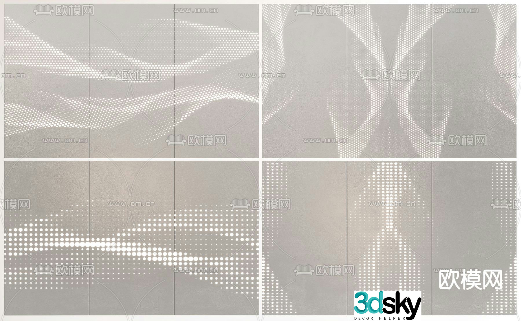 Perforated plate Translucent plate Aluminum veneer Punch plate 3D model