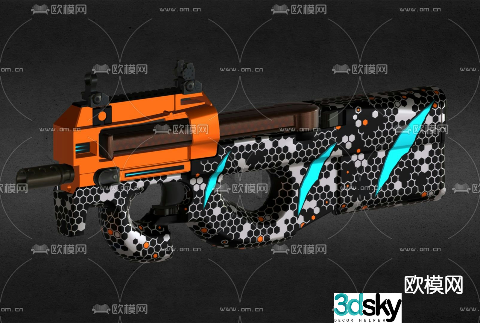 automatic rifle assault rifle 3d model
