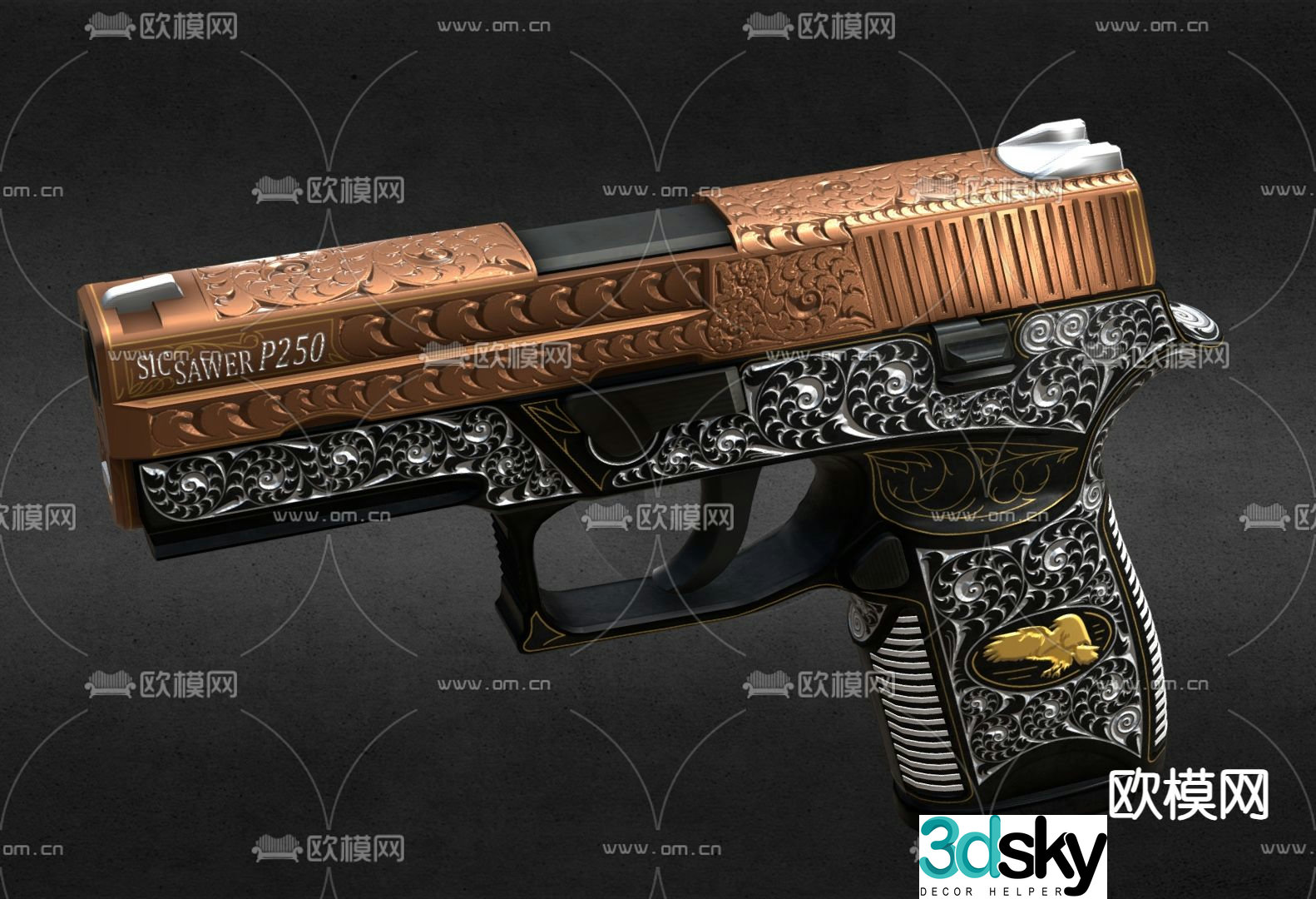 Military weapons pistol 3d model