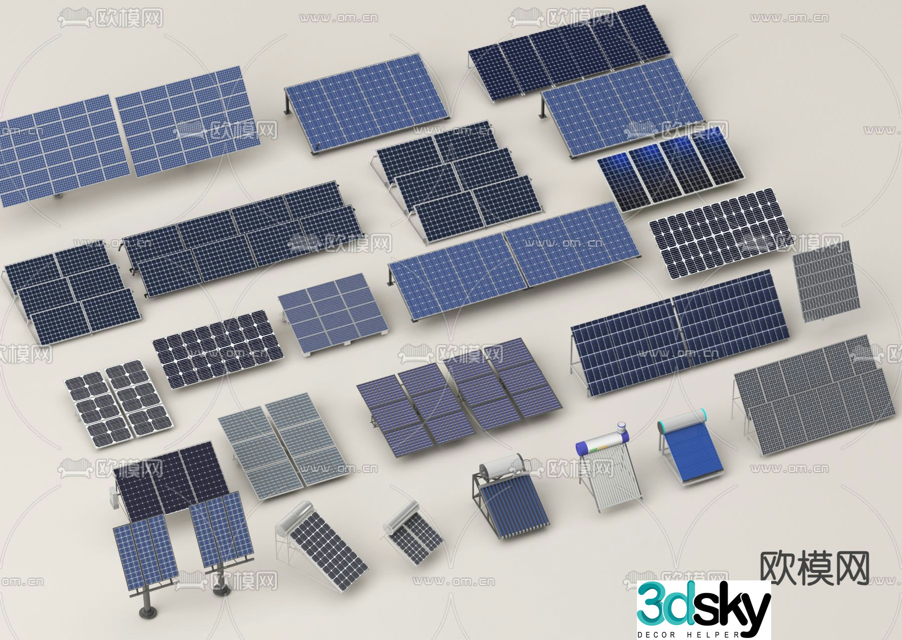 solar panel photovoltaic panel solar power panel 3d model