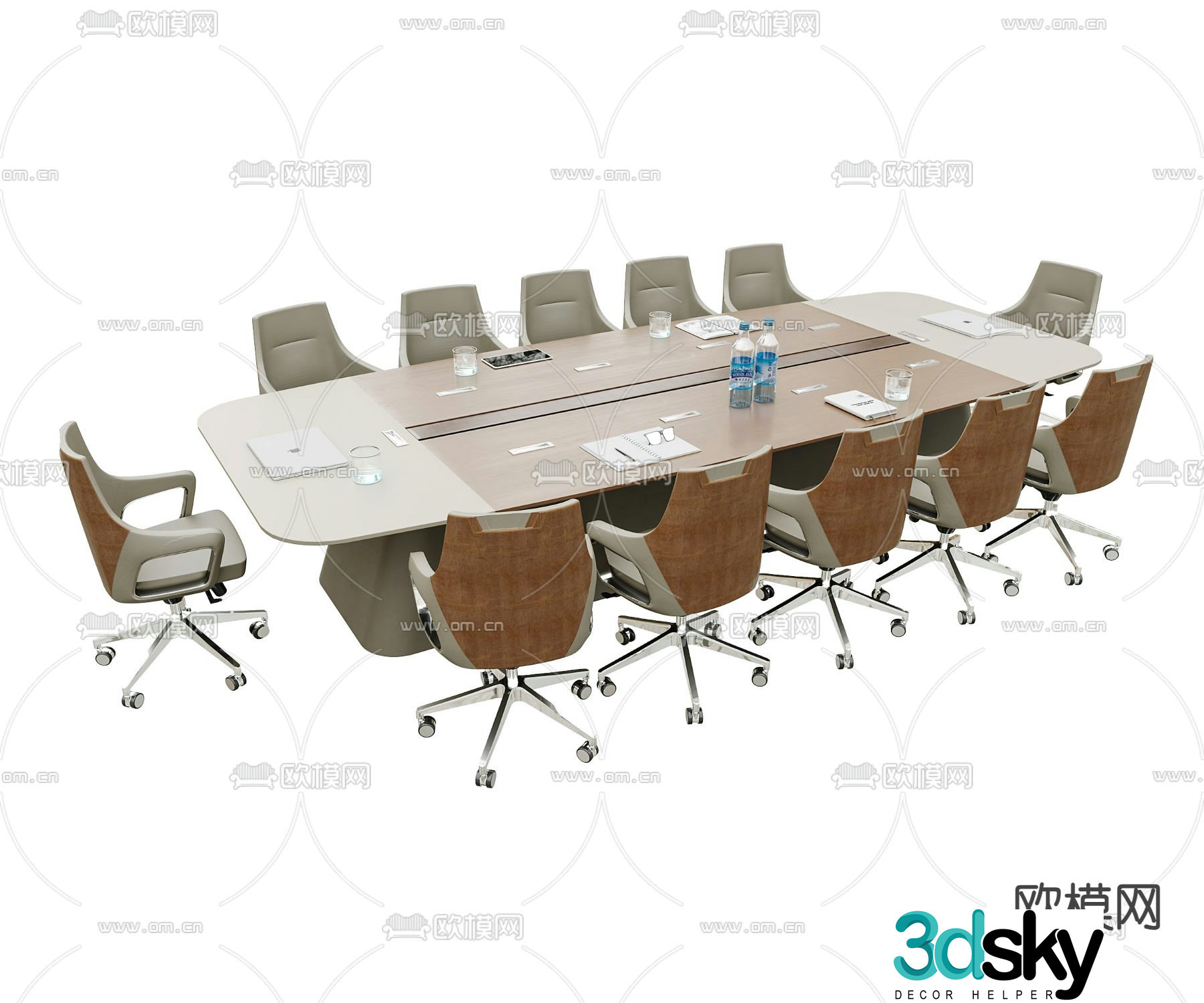 Conference tables and chairs conference table 3d model