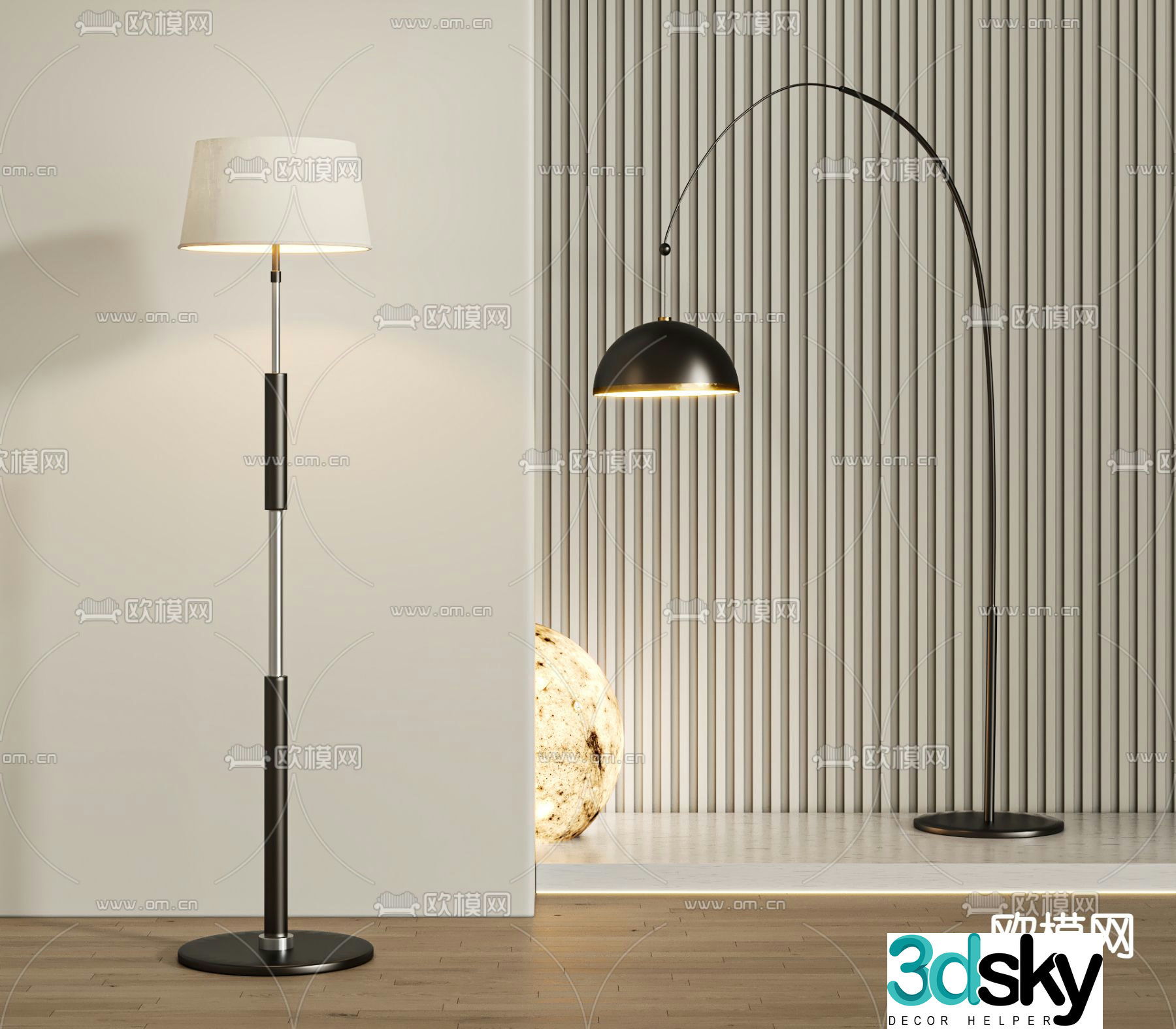 Floor lamp Fishing lamp 3d model