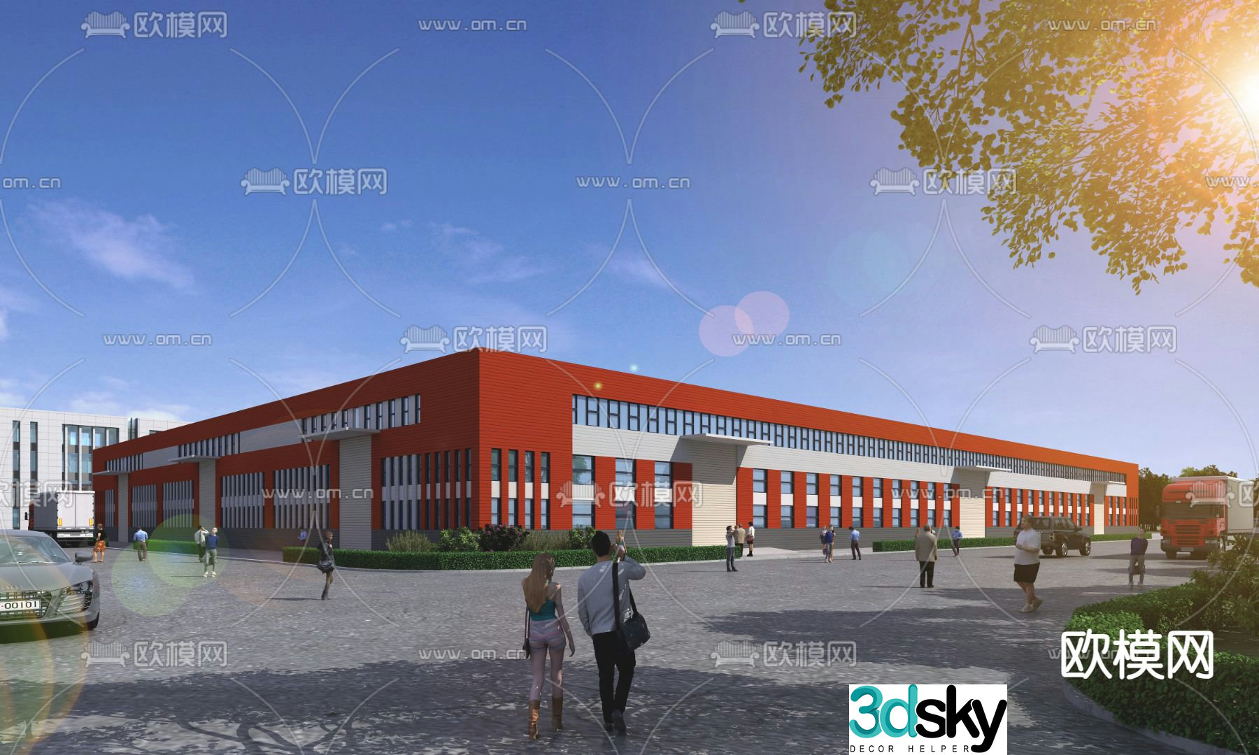 Industrial factory production workshop appearance 3d model
