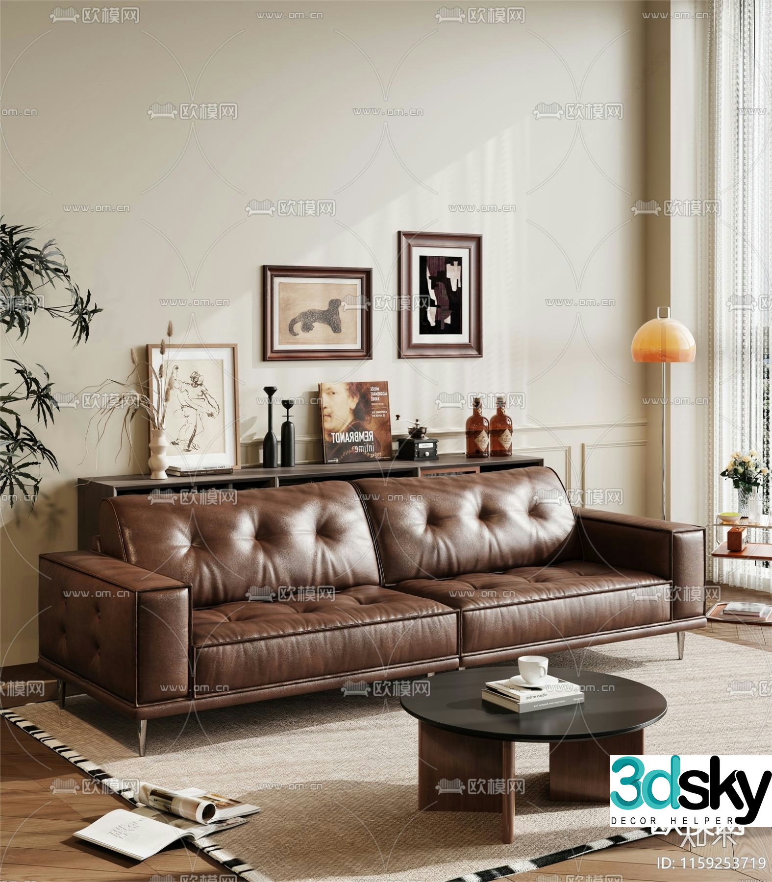 Medieval style sofa double sofa 3d model