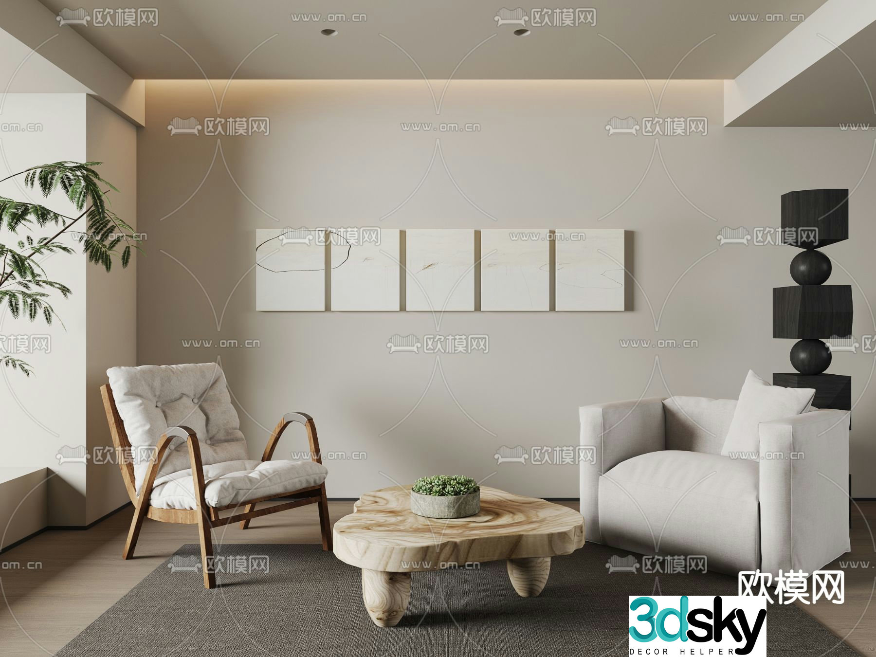 Leisure sofa fabric sofa 3d model