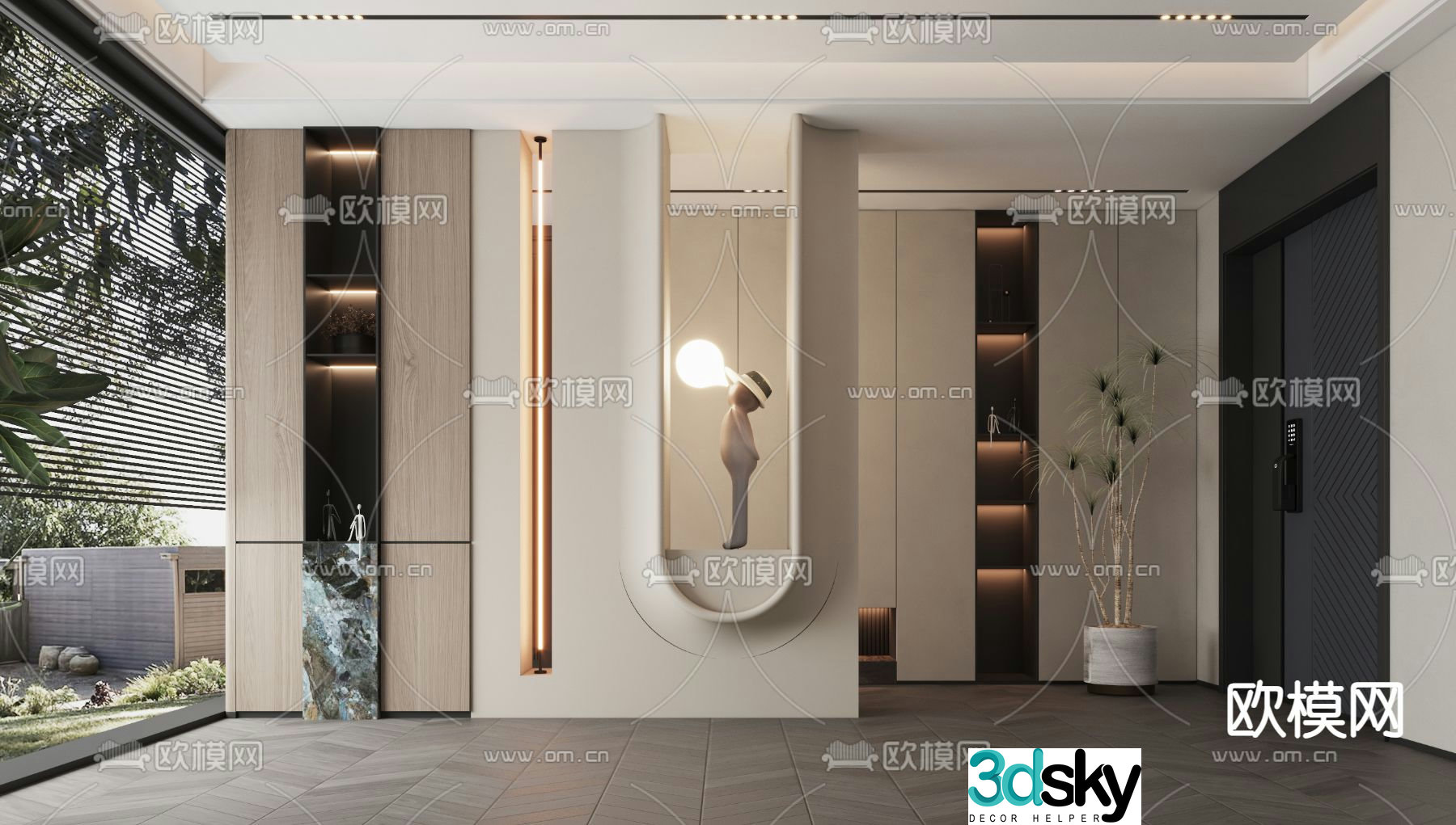 Entrance entrance hall entrance hall aisle 3D model