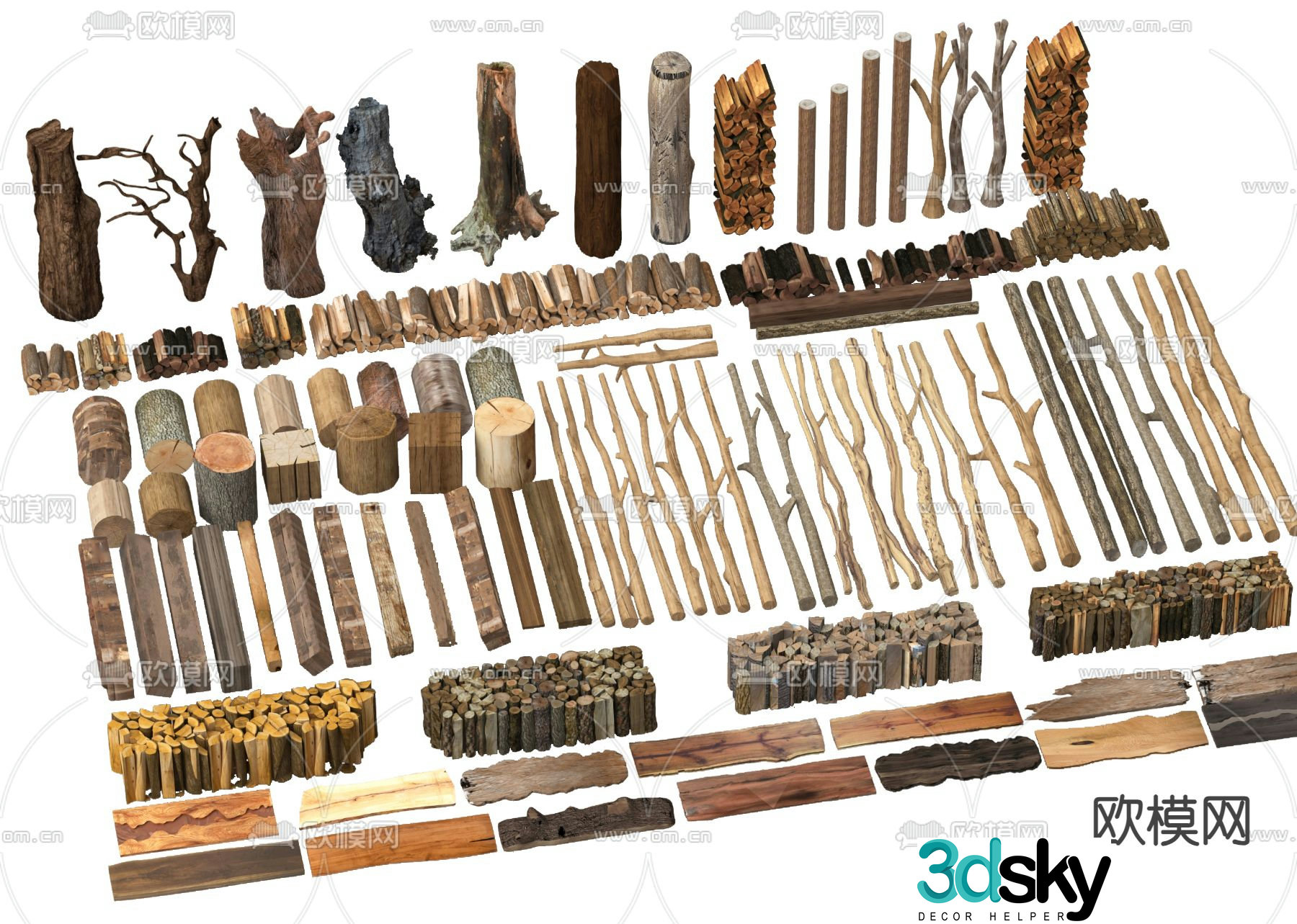 wood plank old plank old wood wood pile 3d model