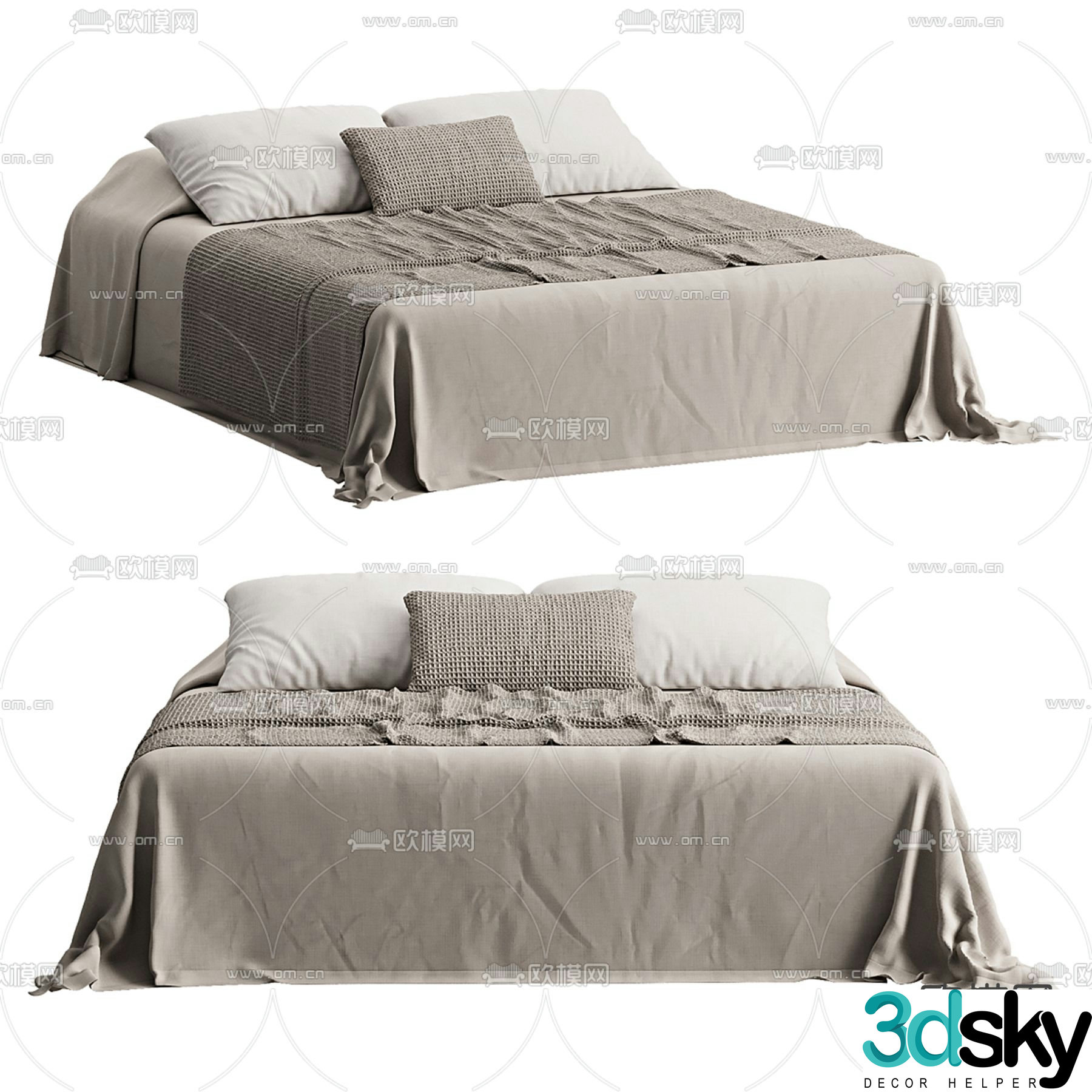 Zara Home double bed 3d model