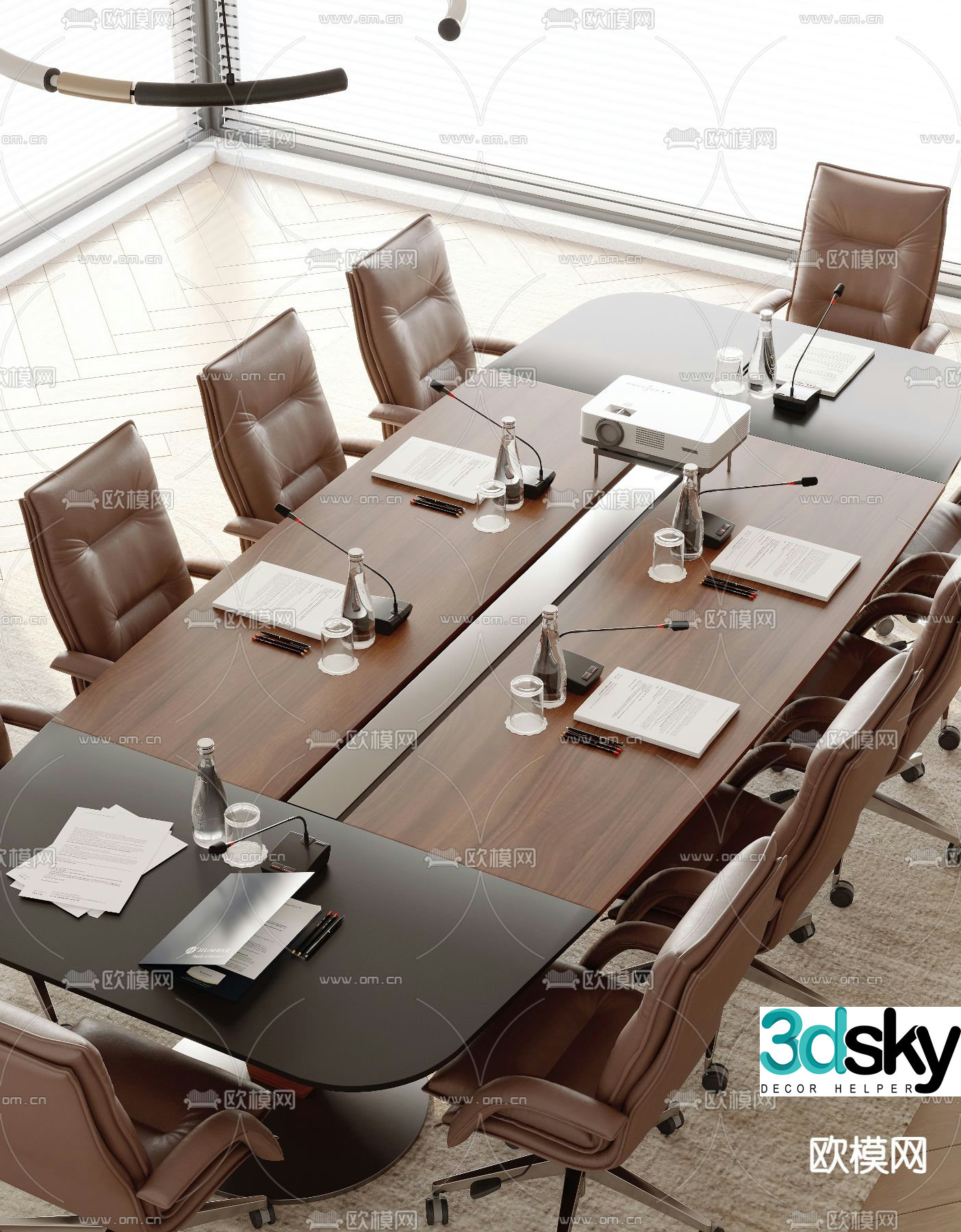 Conference tables and chairs conference table 3d model