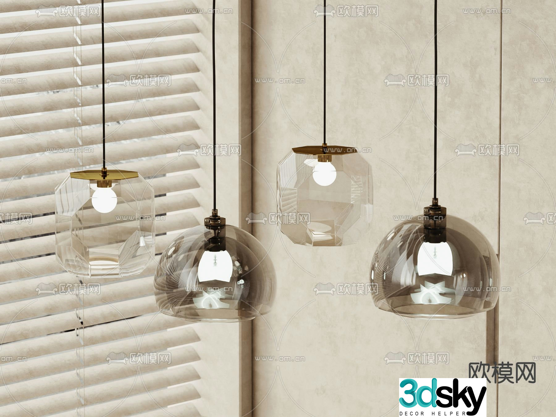 Chandelier glass chandelier 3d model
