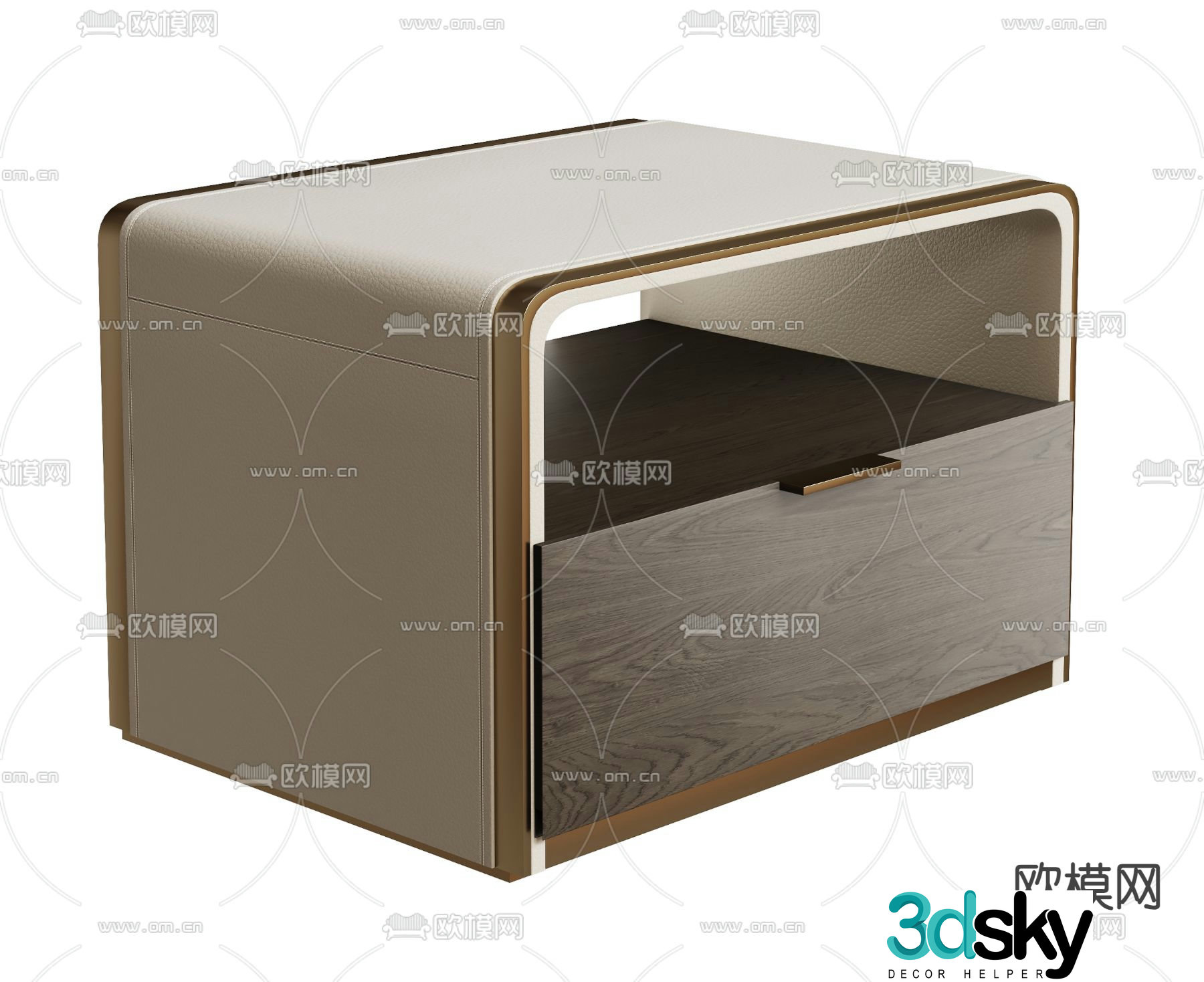 Light luxury bedside table 3D model