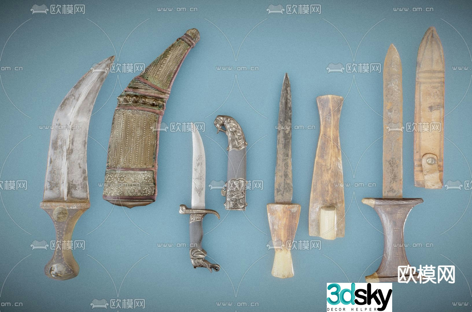 knife dagger weapon 3d model