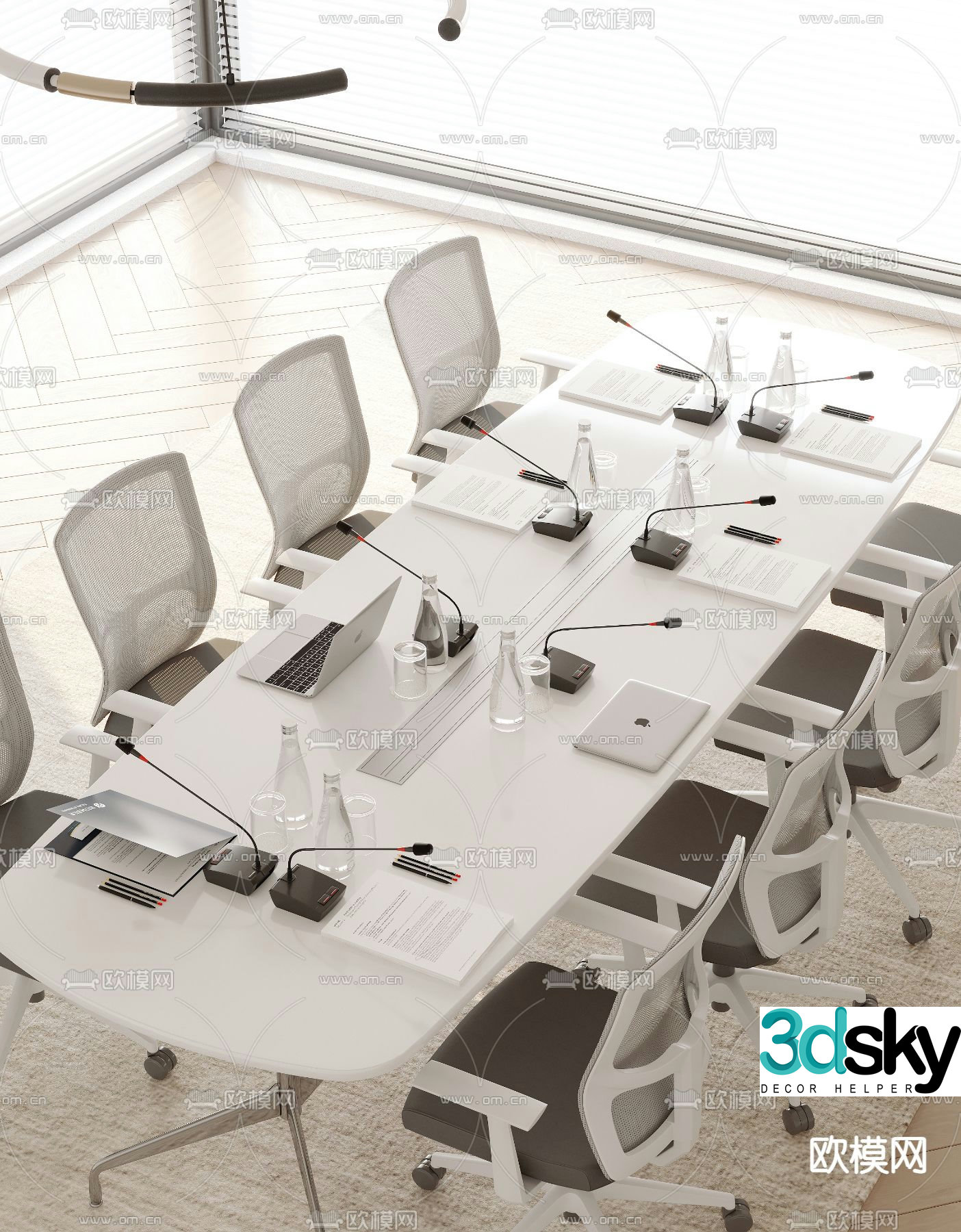 Conference tables and chairs conference table 3d model