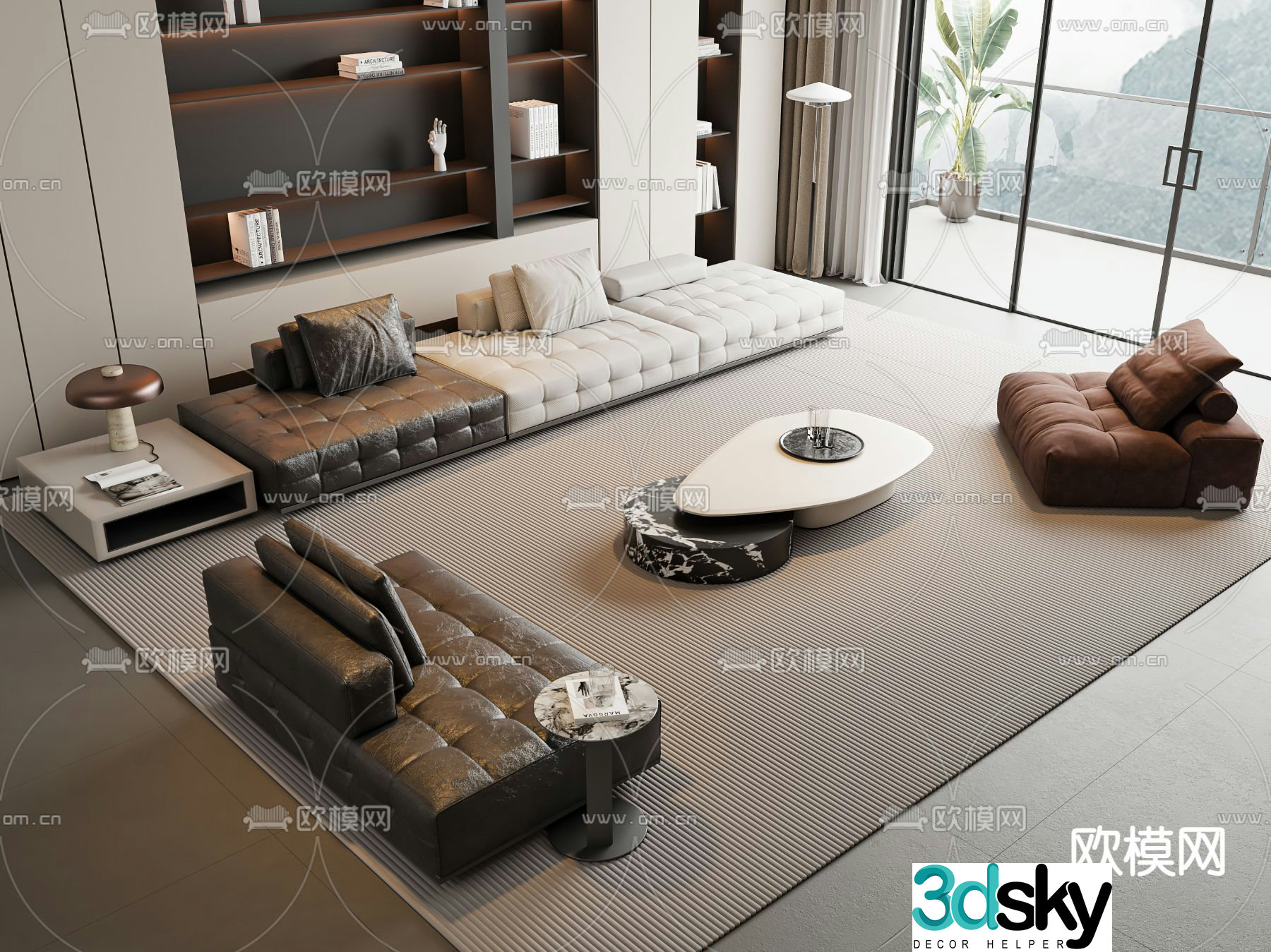 Modern sectional sofa 3d model