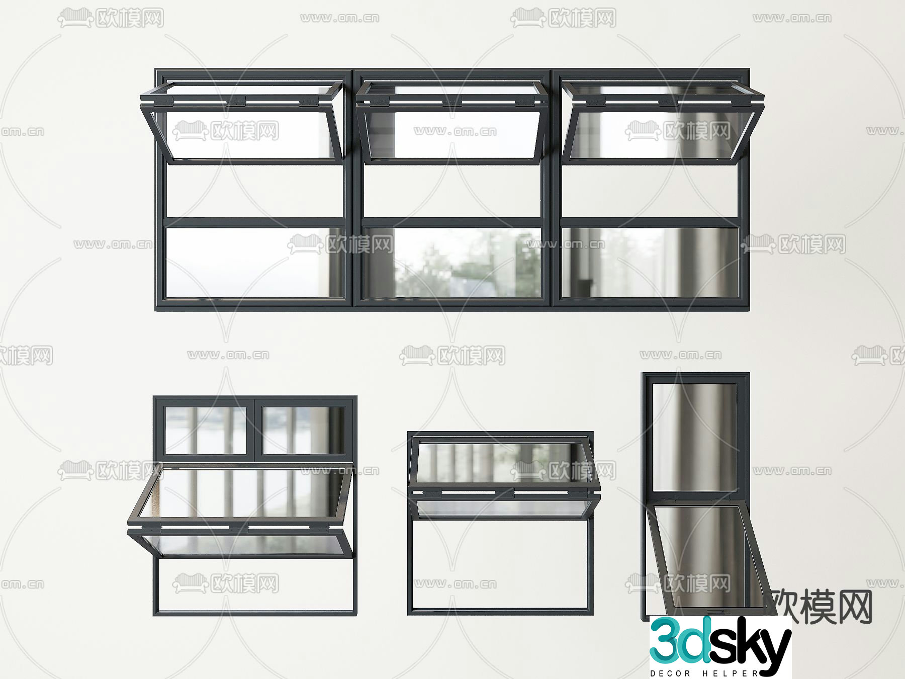 Window Floor-to-ceiling window Sliding window Casement window Folding window 3D model