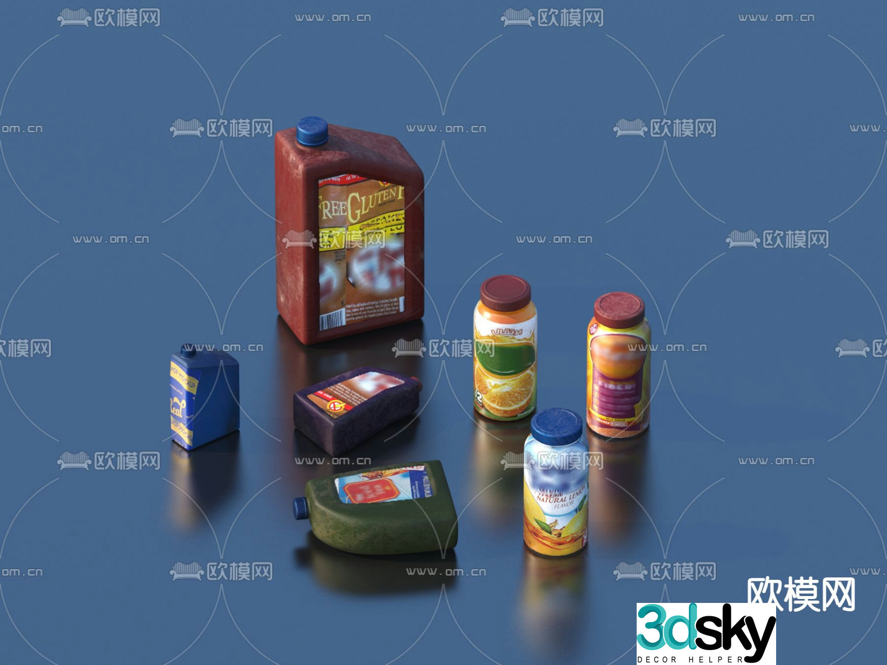 Oil bottle, oil tank, bottle 3d model