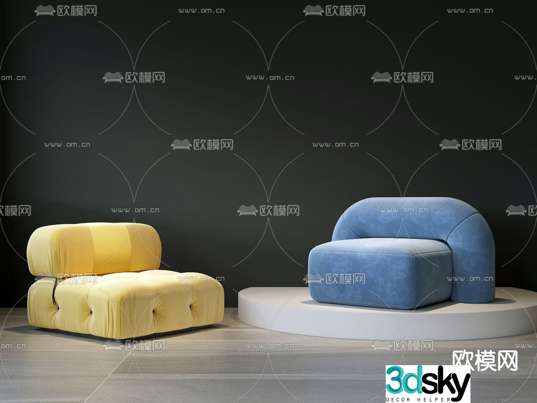 Leisure sofa fabric sofa 3d model