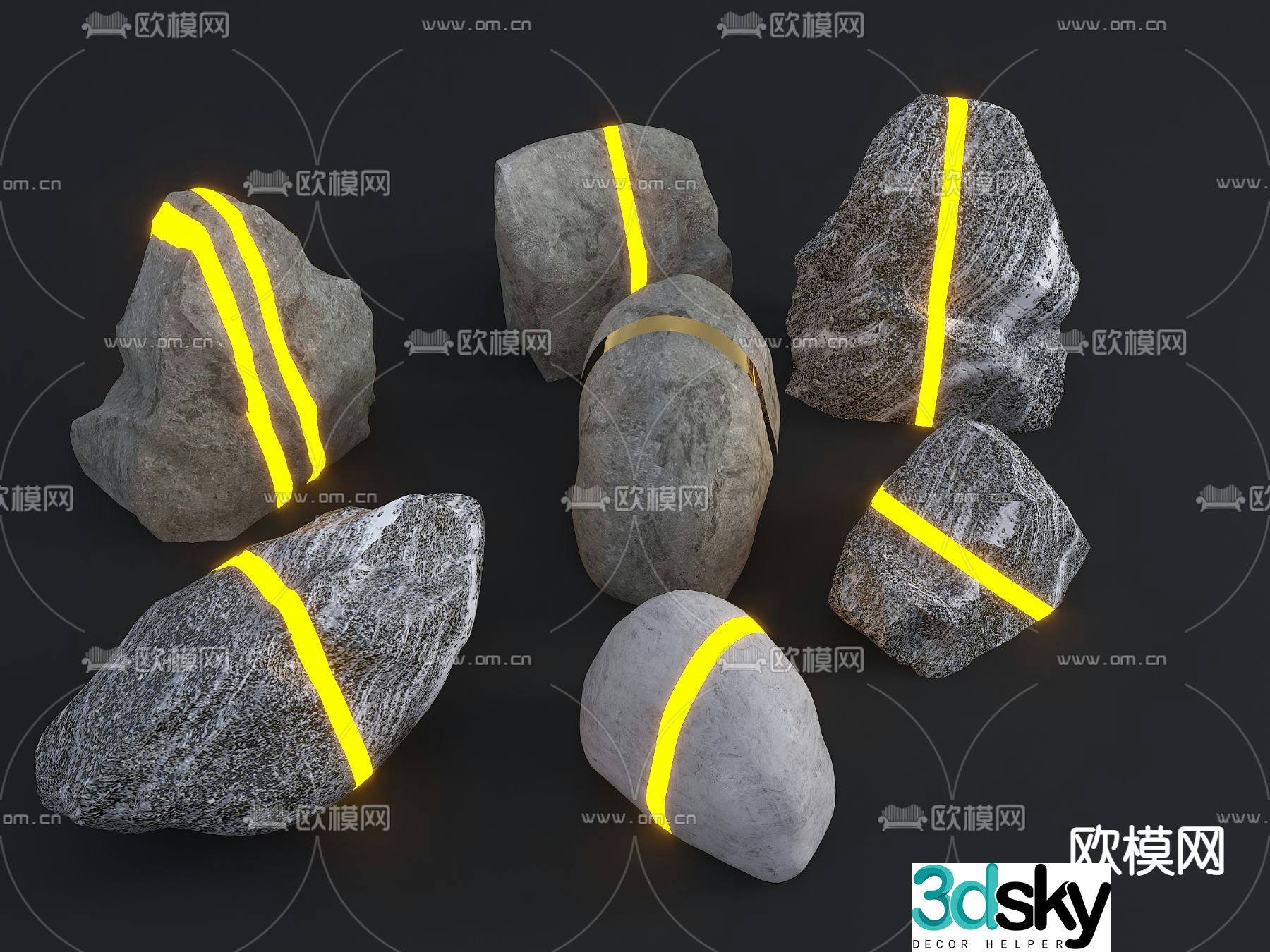 stones stone landscape stone 3d model