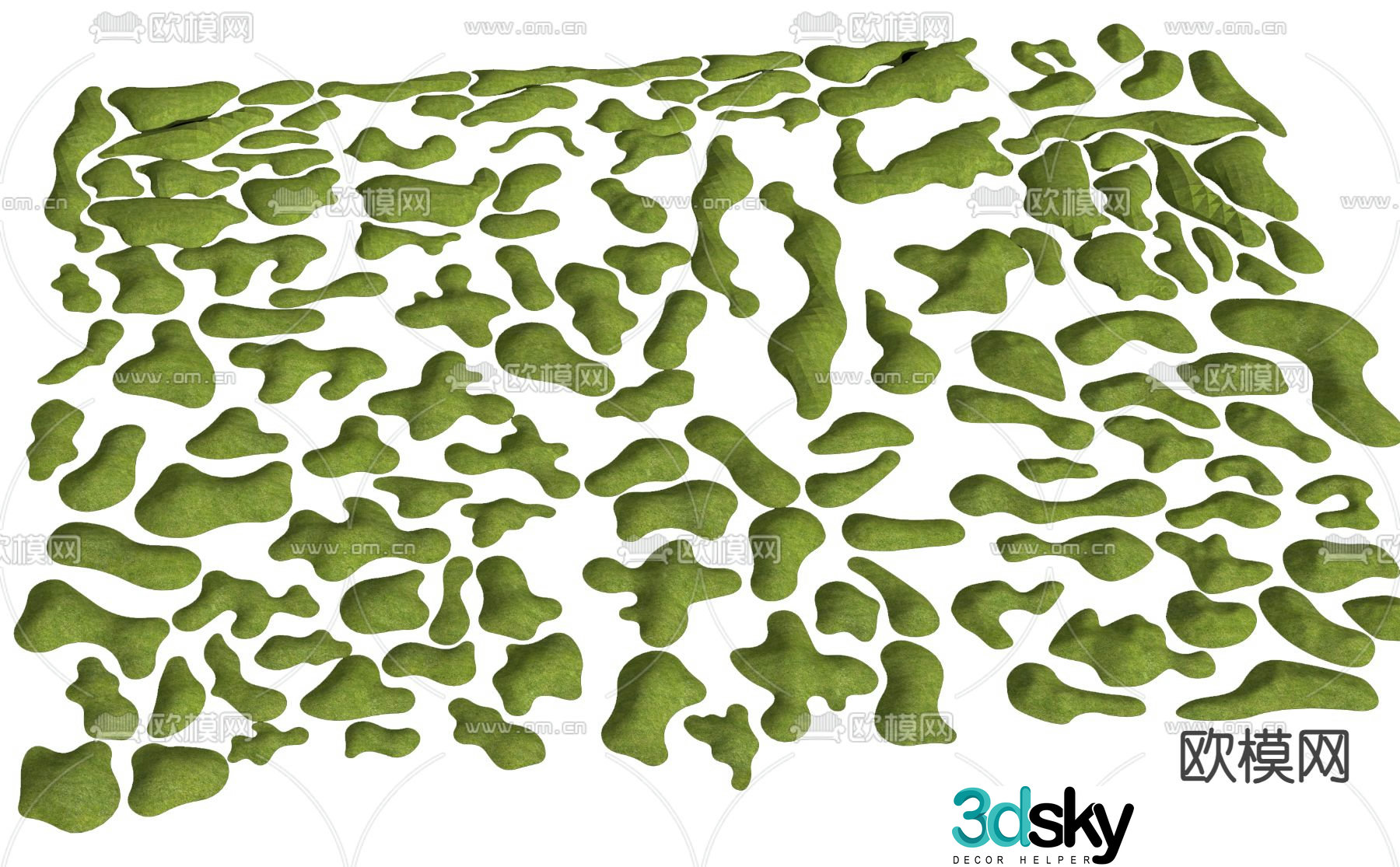 Micro terrain pocket park green island ascending platform 3d model