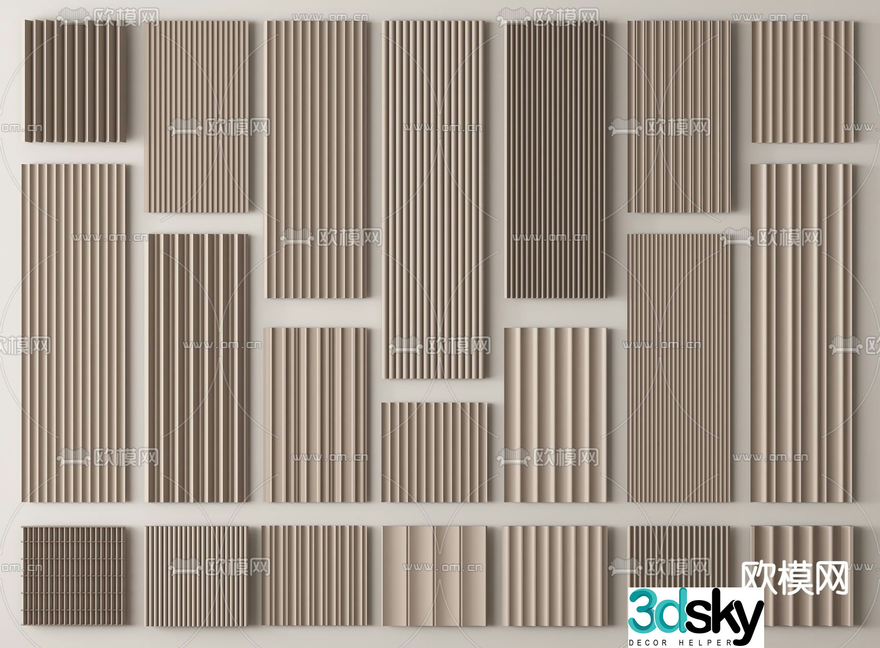 Wall panel Great Wall panel Grating panel Wavy board 3D model