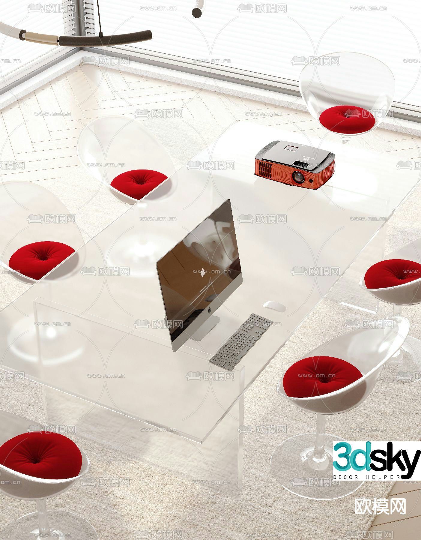 Modern conference table conference table 3d model